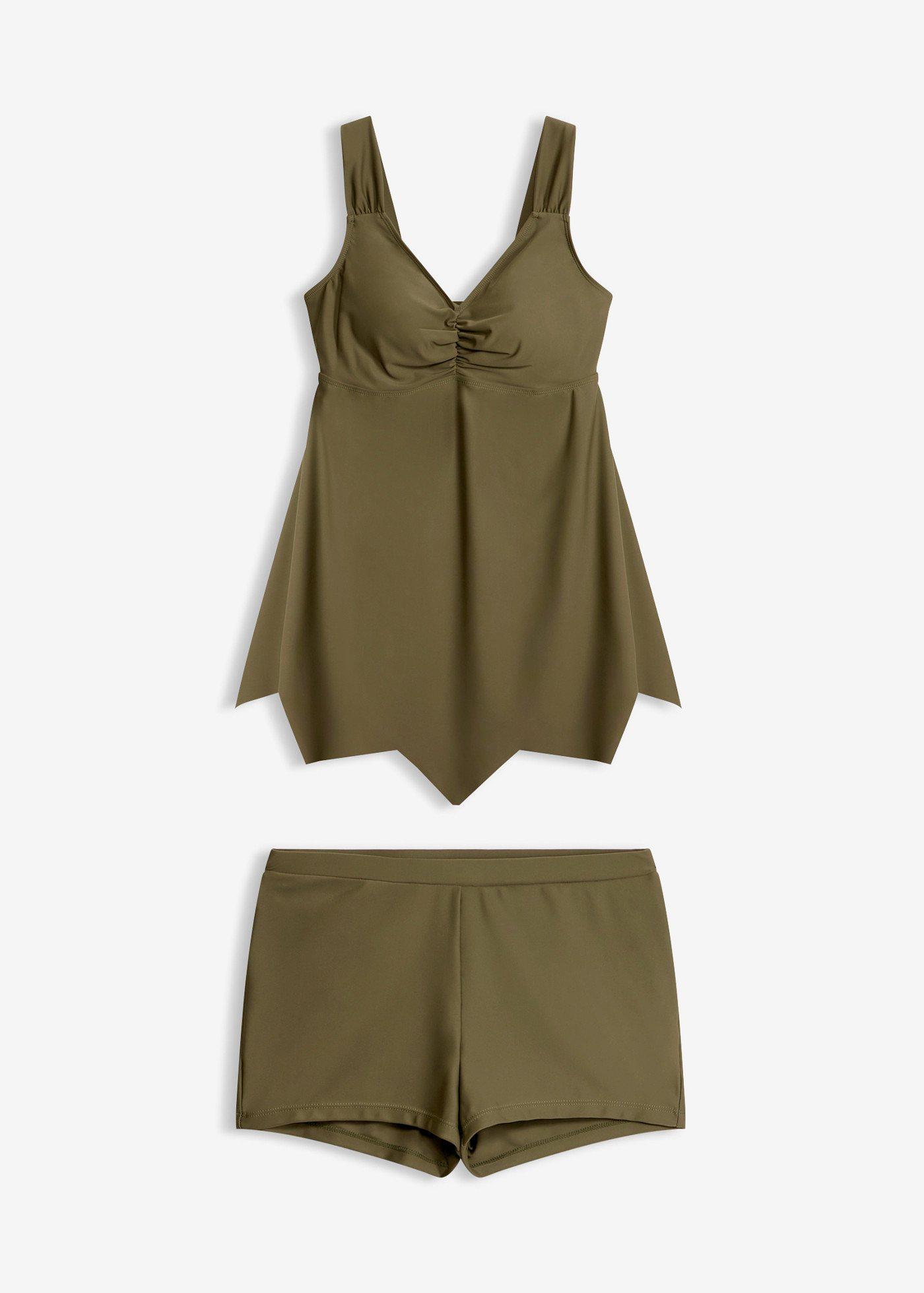 Tankini long à base en zigzag (ens. 2 pces)