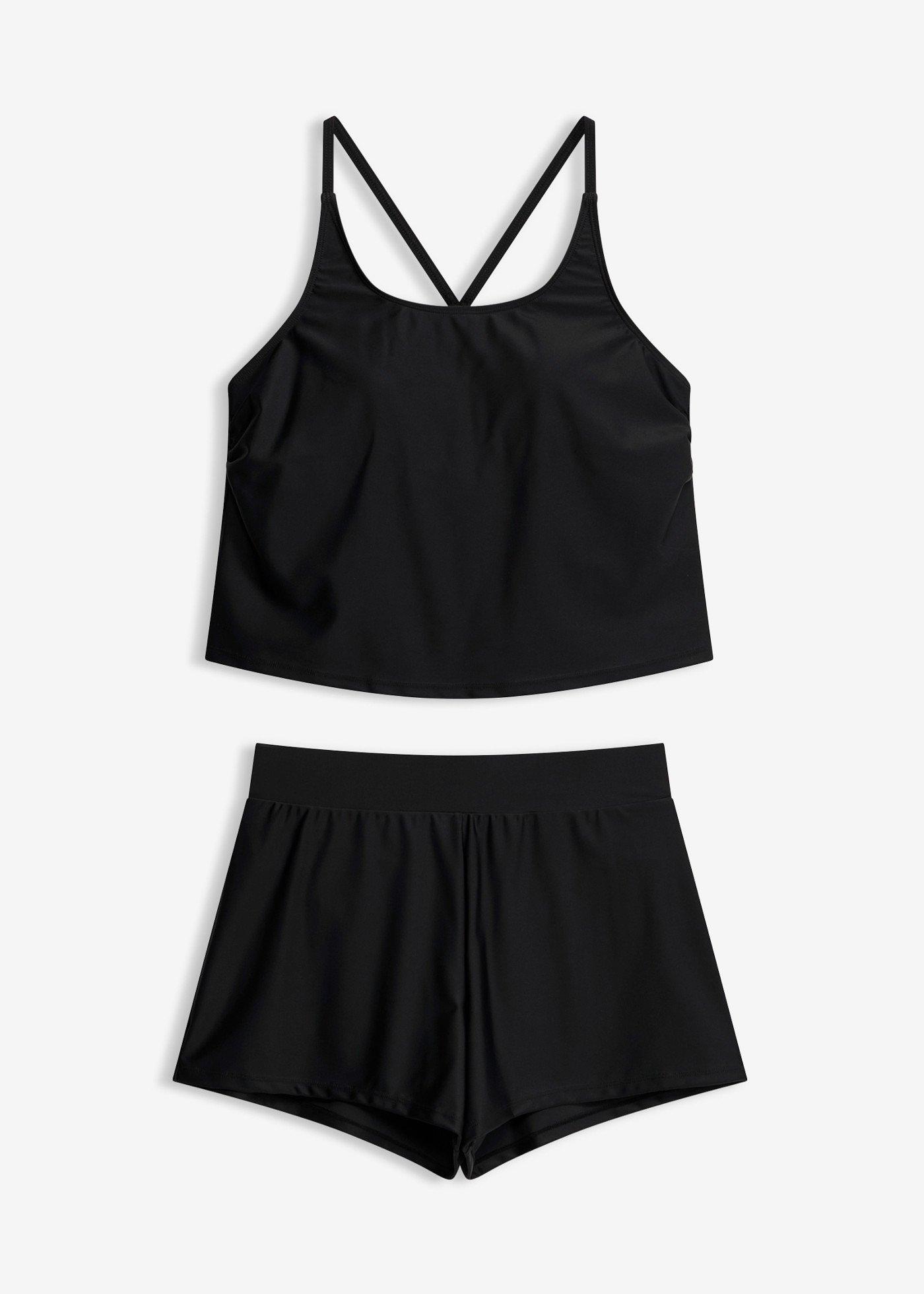 Tankini avec short de bain et maillot intégré, séchage rapide (ens. 2 pces)