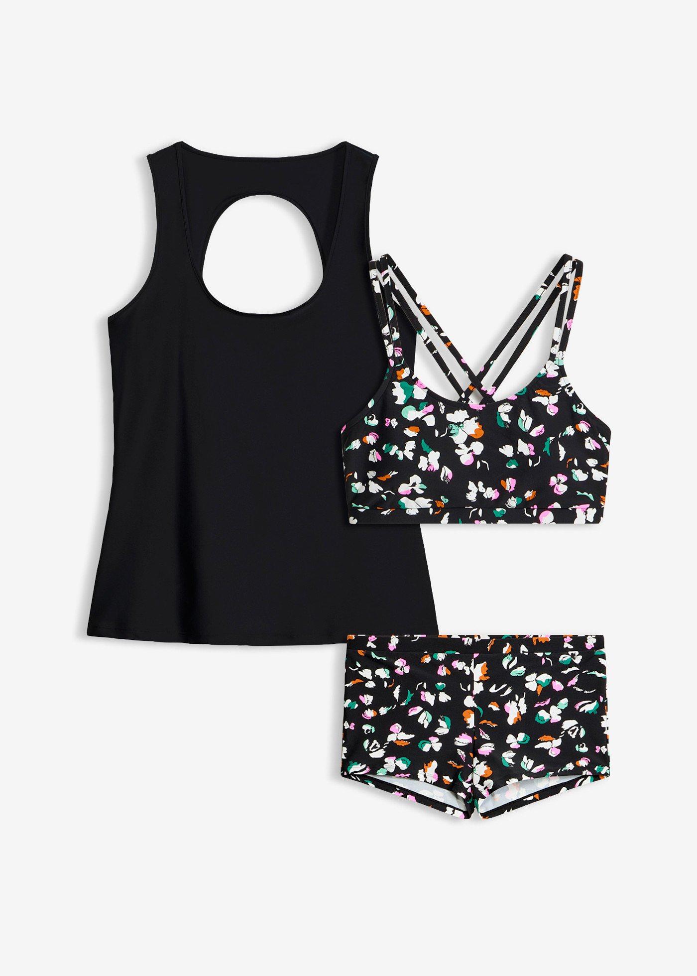 Tankini et haut brassière (ens. 3 pces)