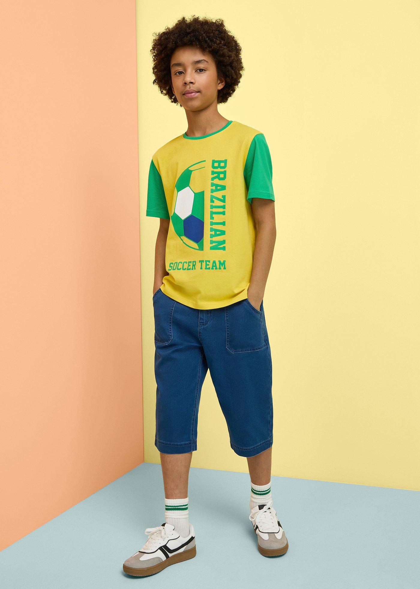 T-shirt brazylijskiej drużyny futbolowej, z czystej bawełny organicznej - Bonprix
