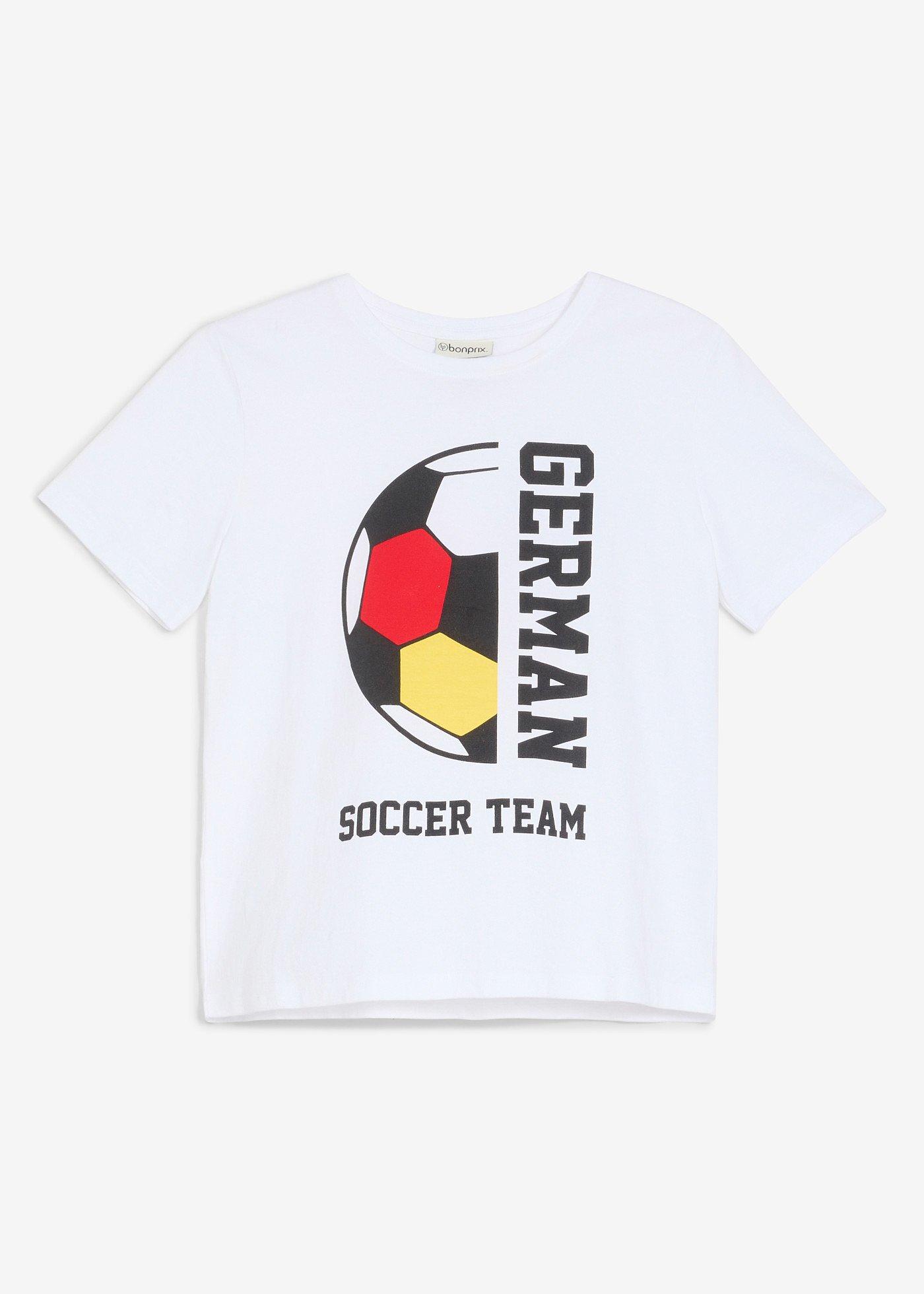 T-shirt z napisem German Soccer Team z czystej bawełny organicznej - Bonprix