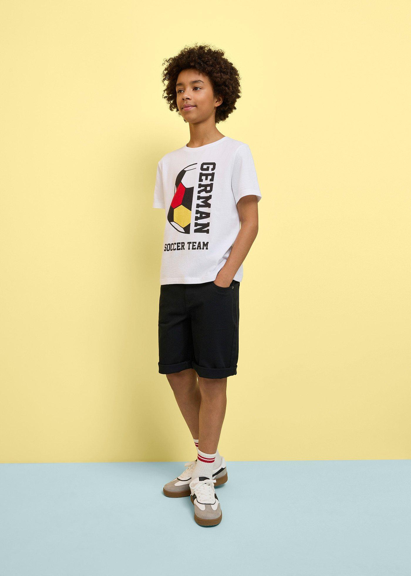 T-shirt z napisem German Soccer Team z czystej bawełny organicznej - Bonprix