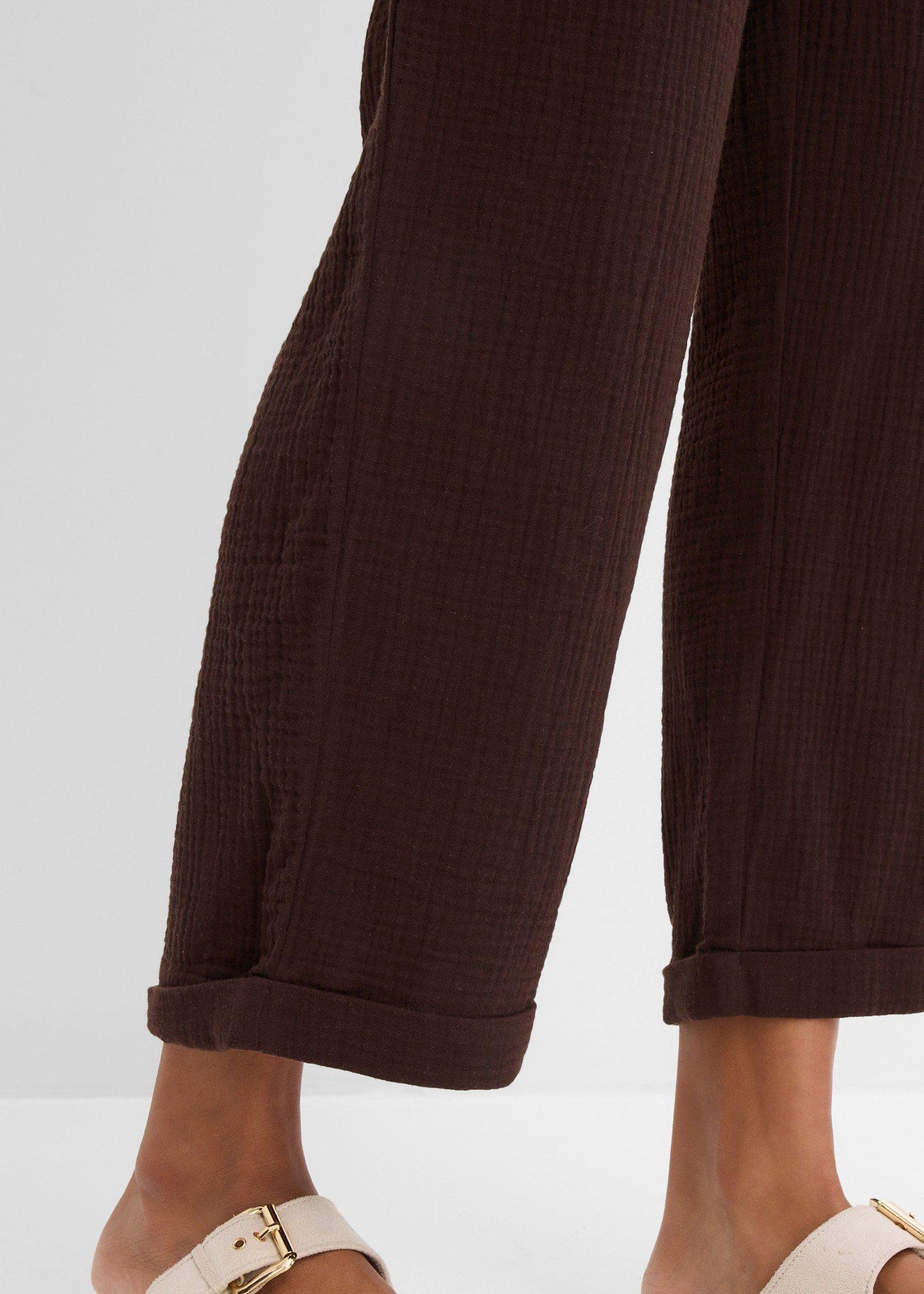 Spodnie culotte z bawełnianego muślinu - Bonprix