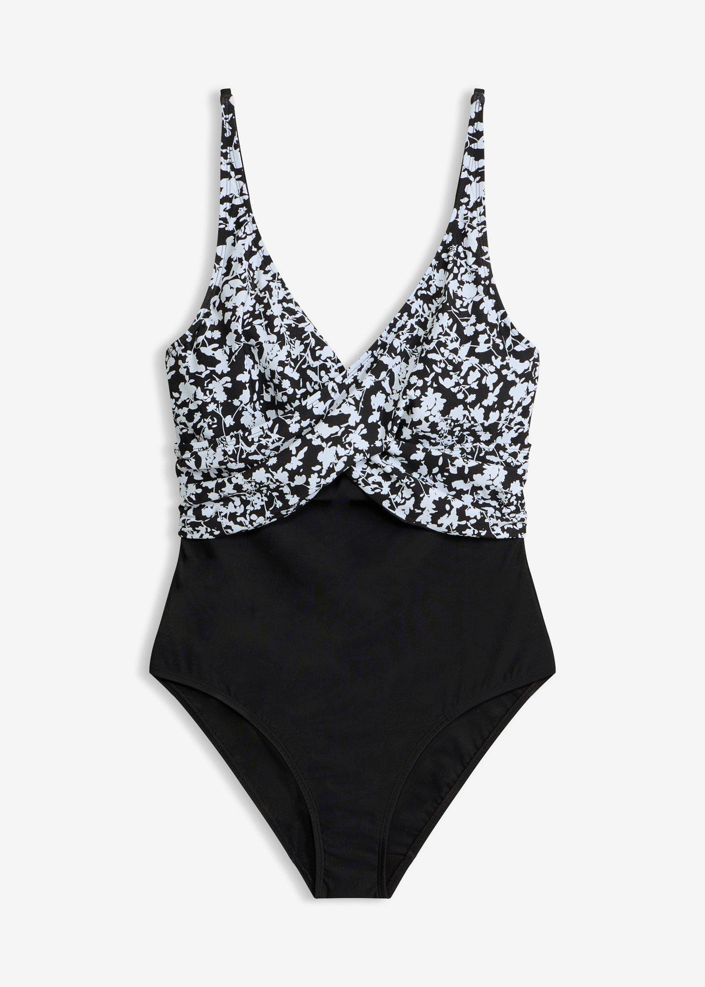 Maillot 1 pièce sculptant style croisé, maintien léger