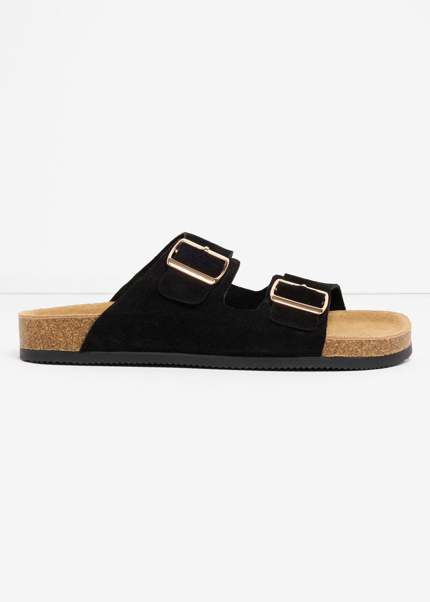Mules en cuir velours