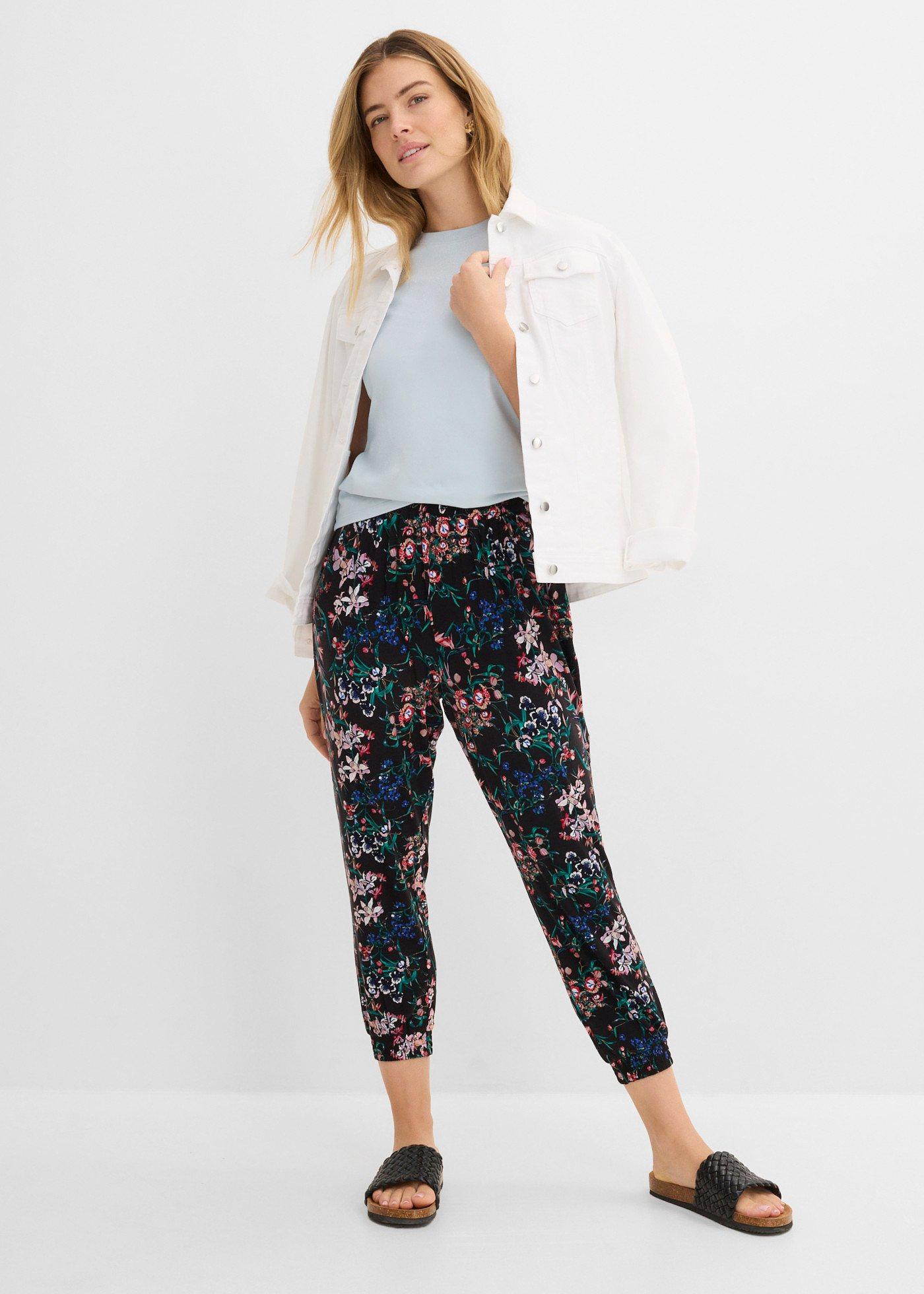 Spodnie haremki z mieszanki wiskozy - Bonprix