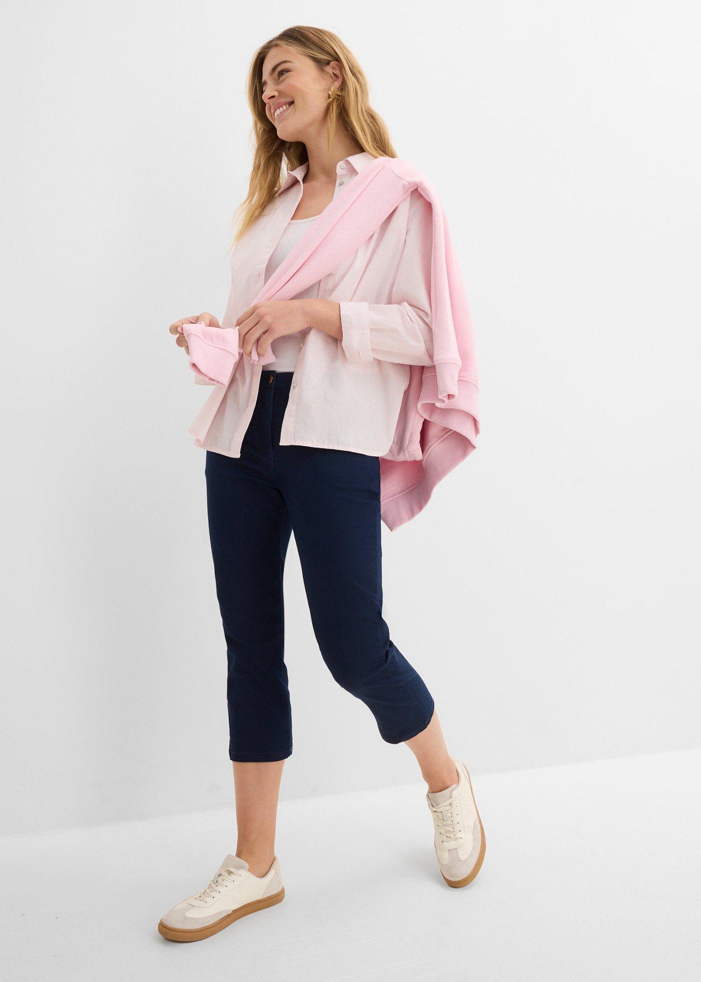 Dżinsy Straight, mid waist, z wygodnym paskiem - Bonprix