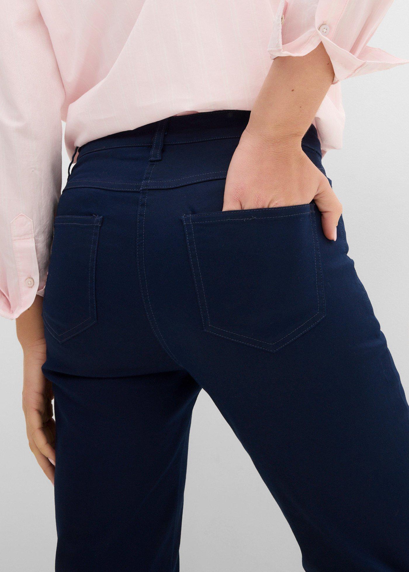 Dżinsy Straight, mid waist, z wygodnym paskiem - Bonprix