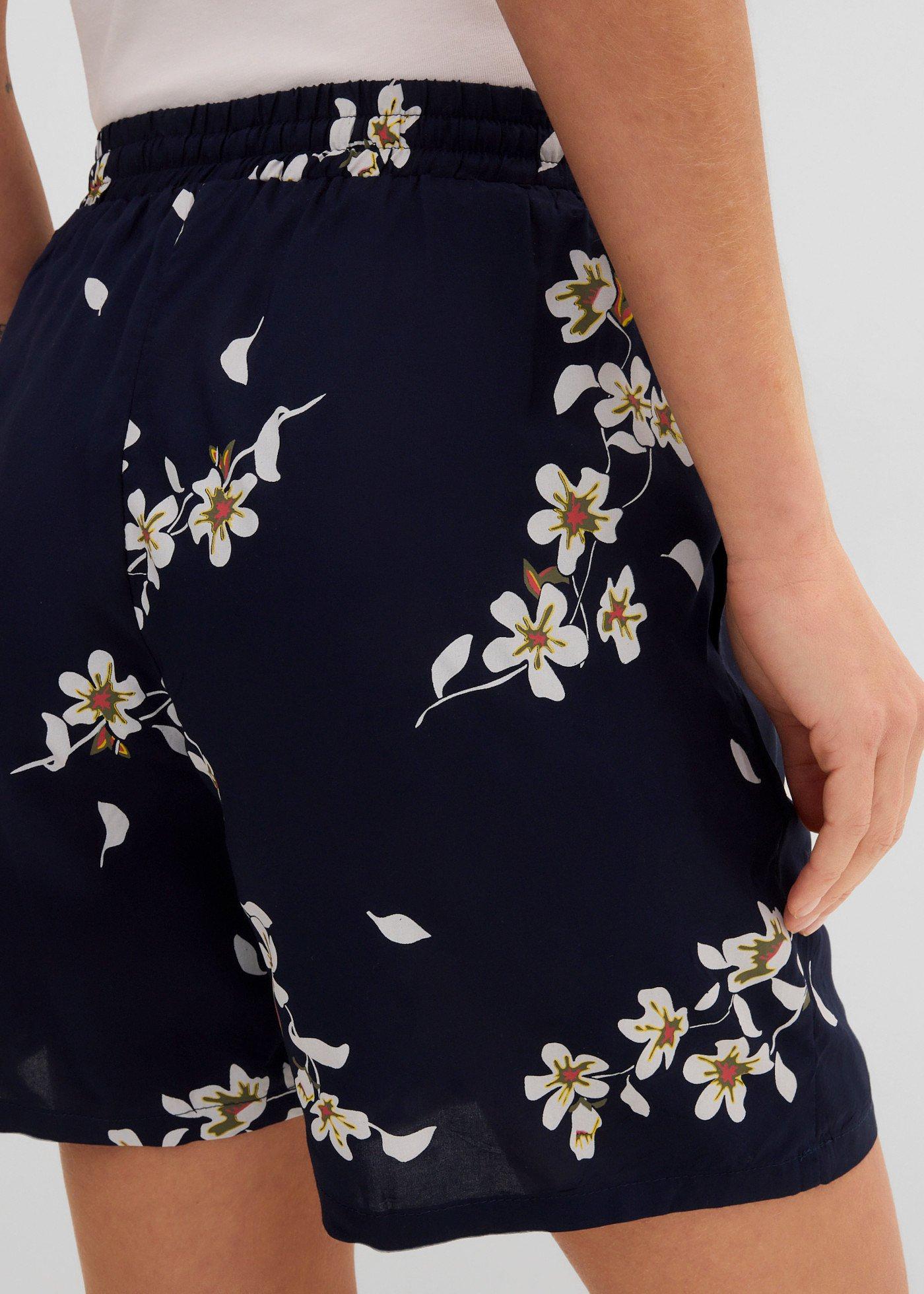 Szorty z wiskozy z wiązanym paskiem (2 szt.) - Bonprix