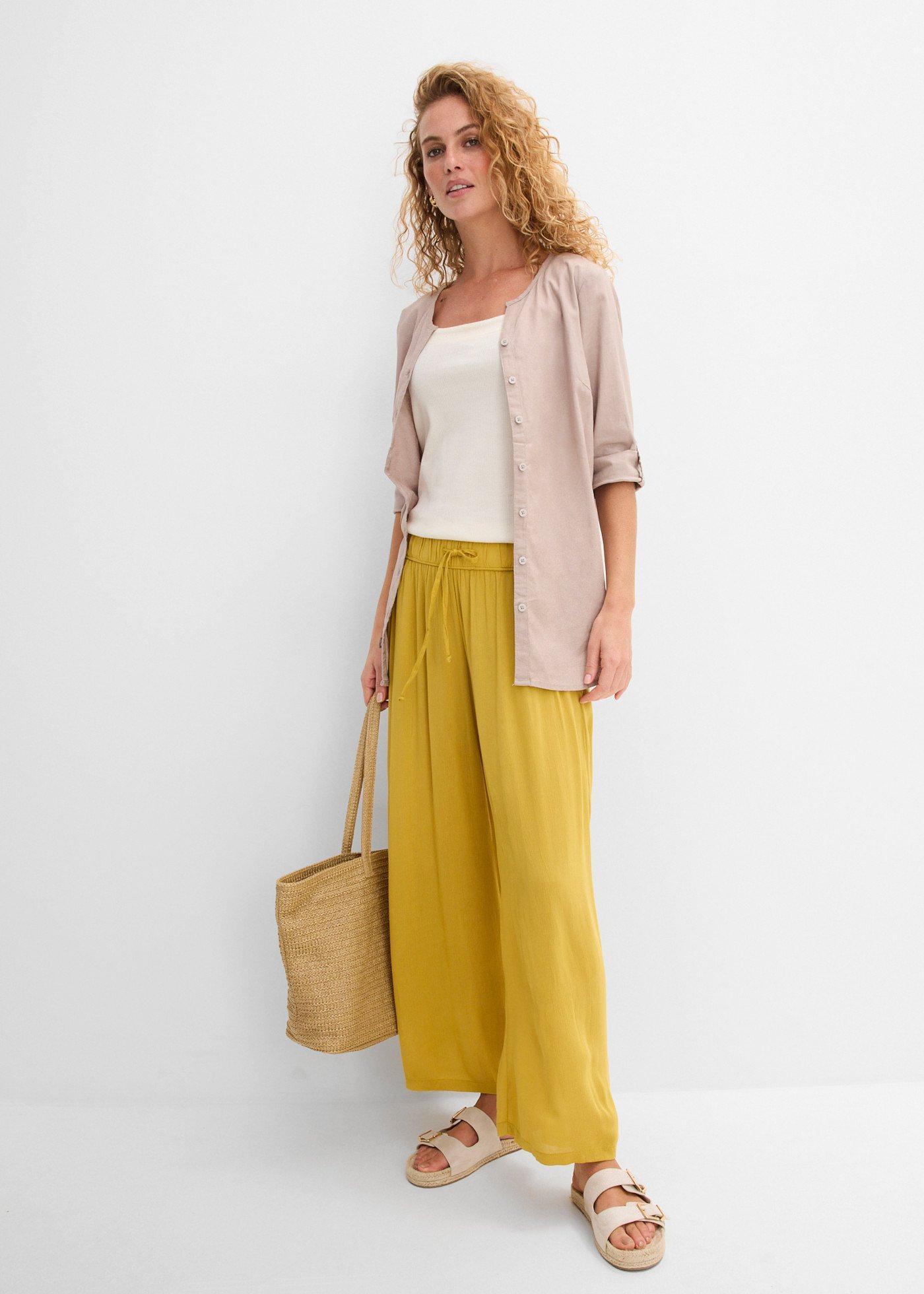 Spodnie Marlena z lejącej wiskozy - Bonprix