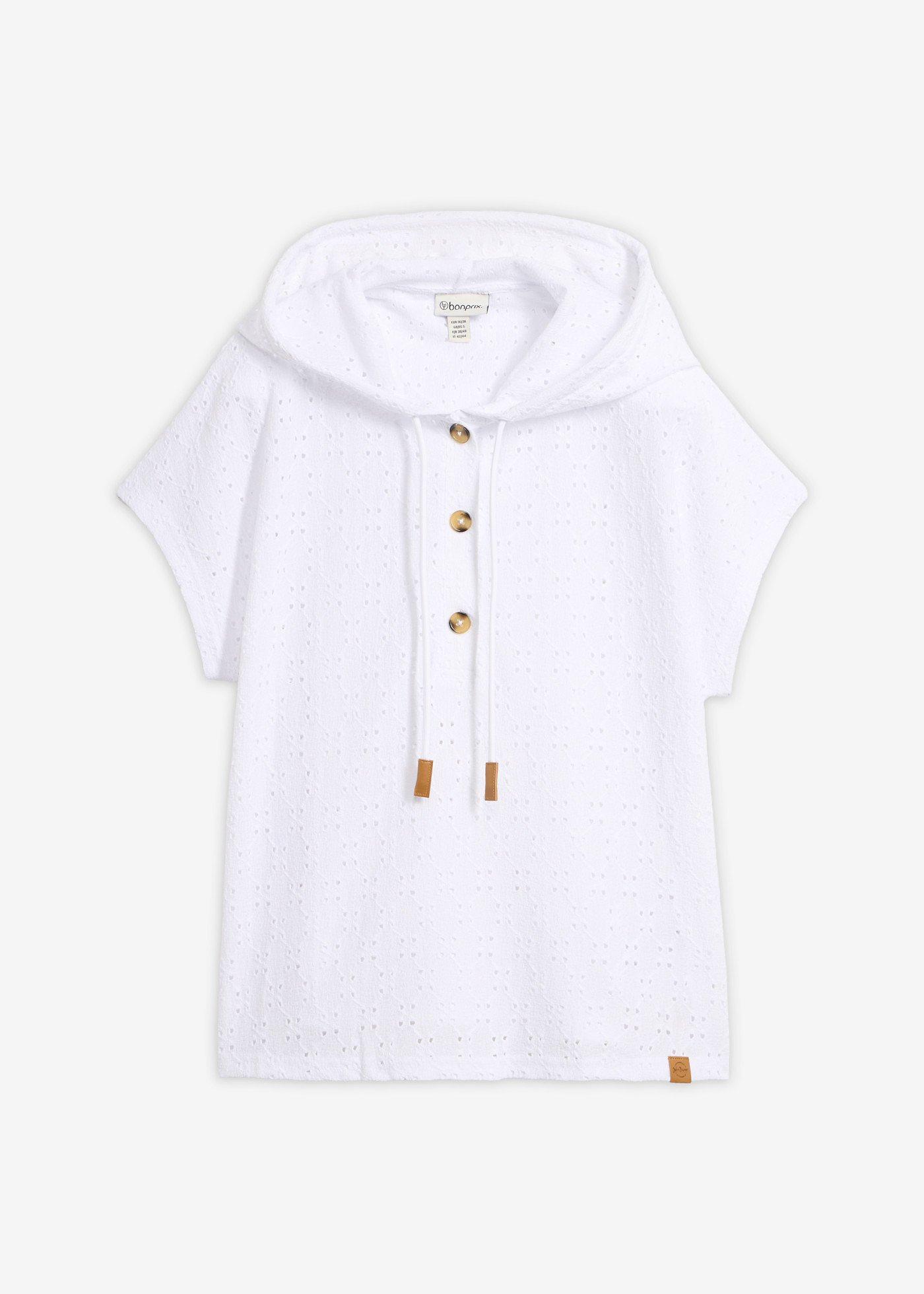T-shirt col Henley à capuche