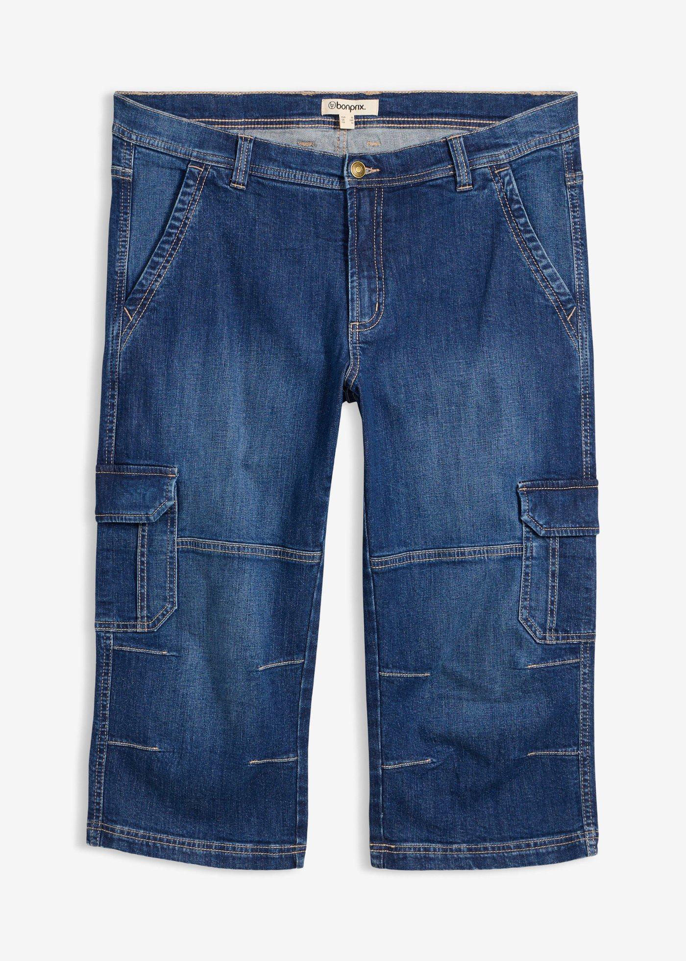 Jean cargo 3/4 regular droit