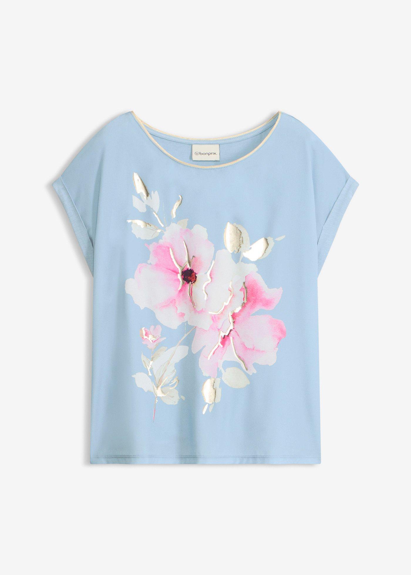 T-shirt à empiècement tissé