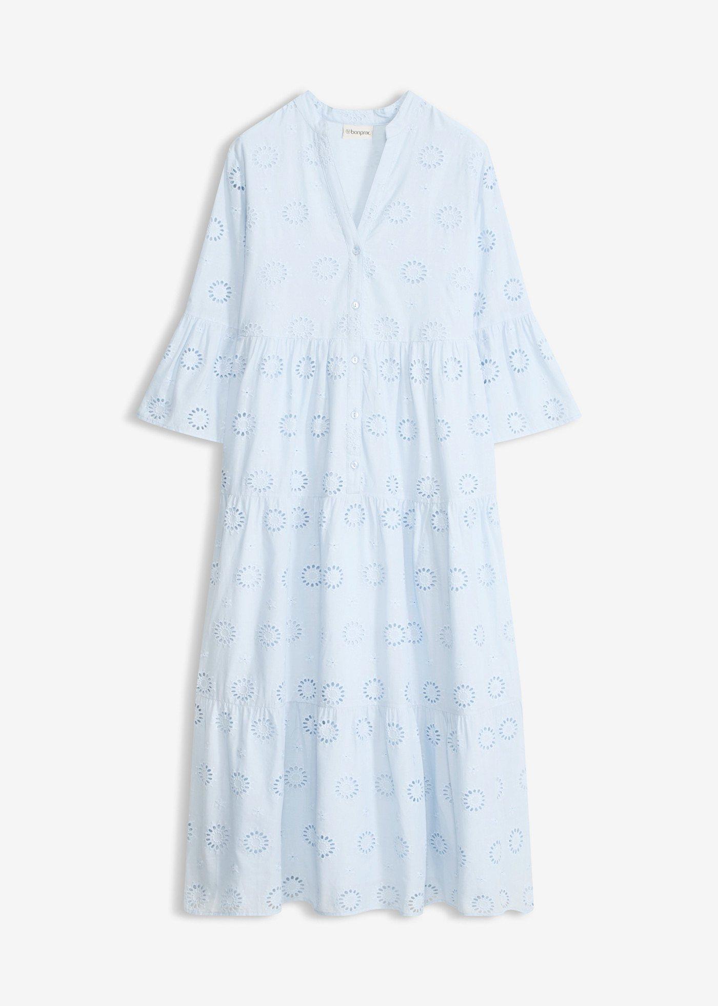 Robe longue 100% coton à broderies anglaises