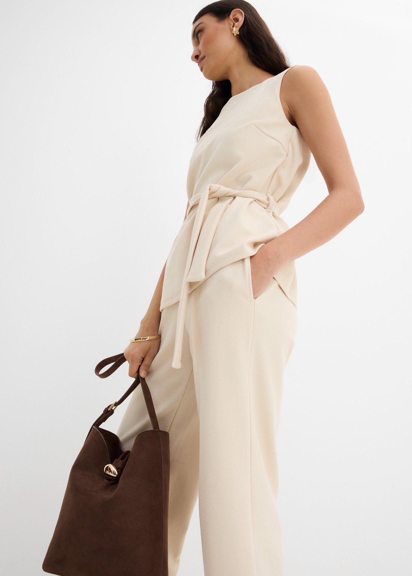 Spodnie culotte z piki - Bonprix