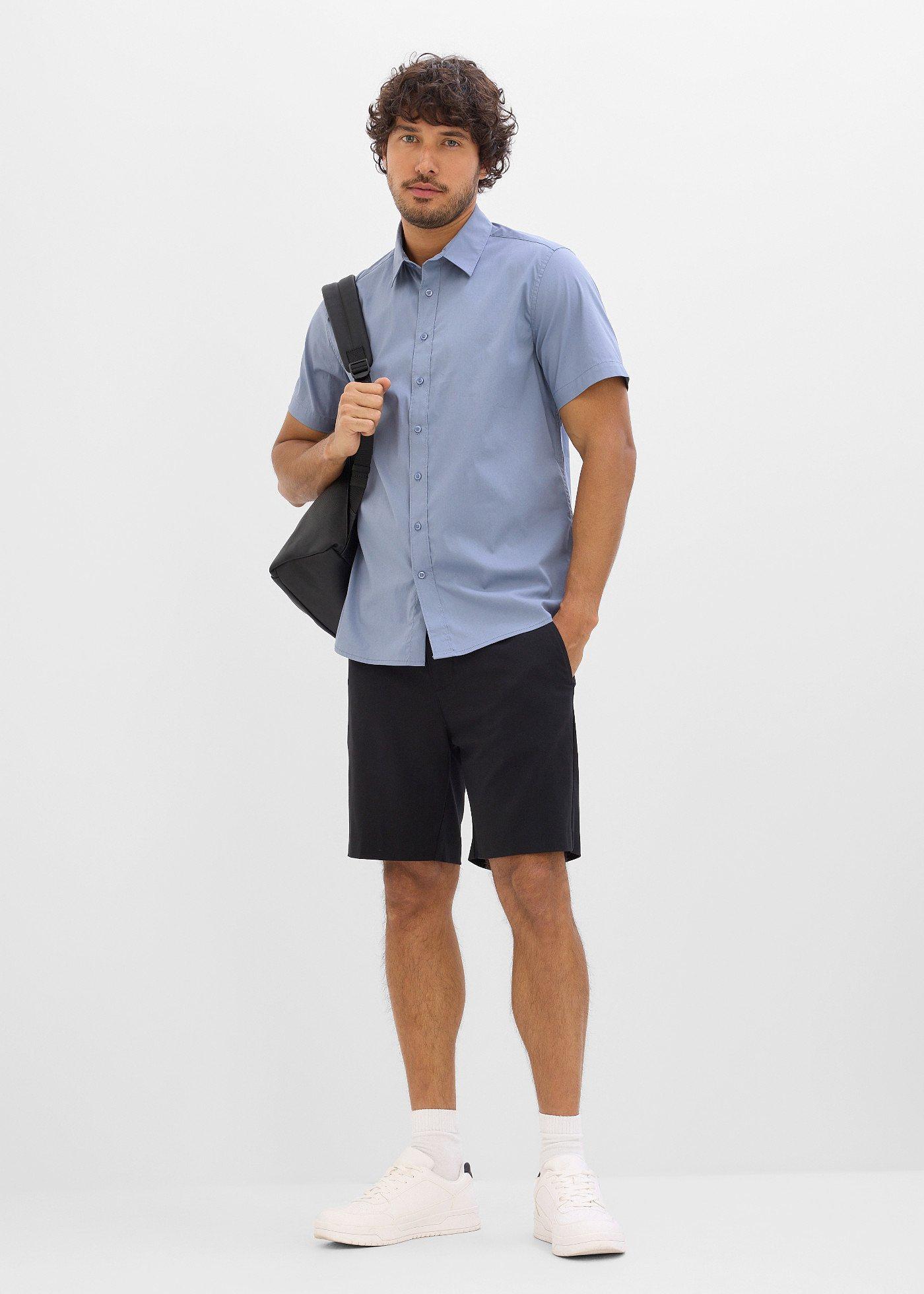 Koszula z krótkim rękawem, ze stretchem, slim fit - Bonprix
