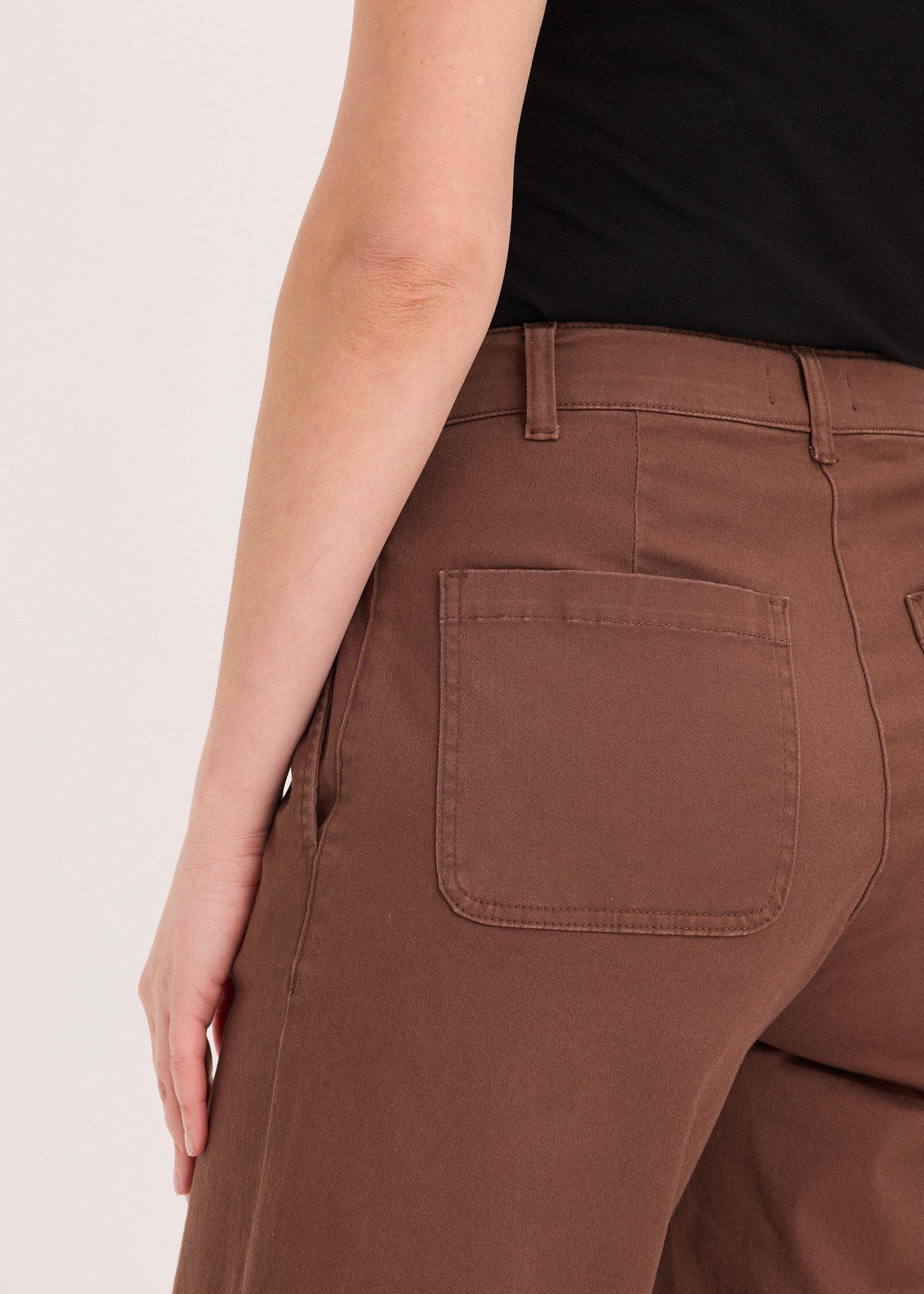 Bermudy wide leg z elastycznego diagonalu - Bonprix
