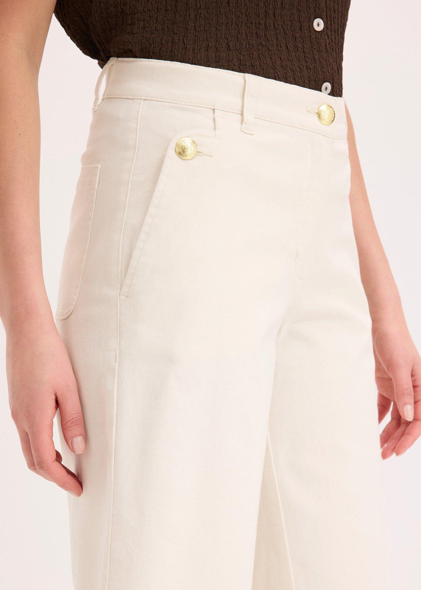 Bermudy wide leg z elastycznego diagonalu - Bonprix