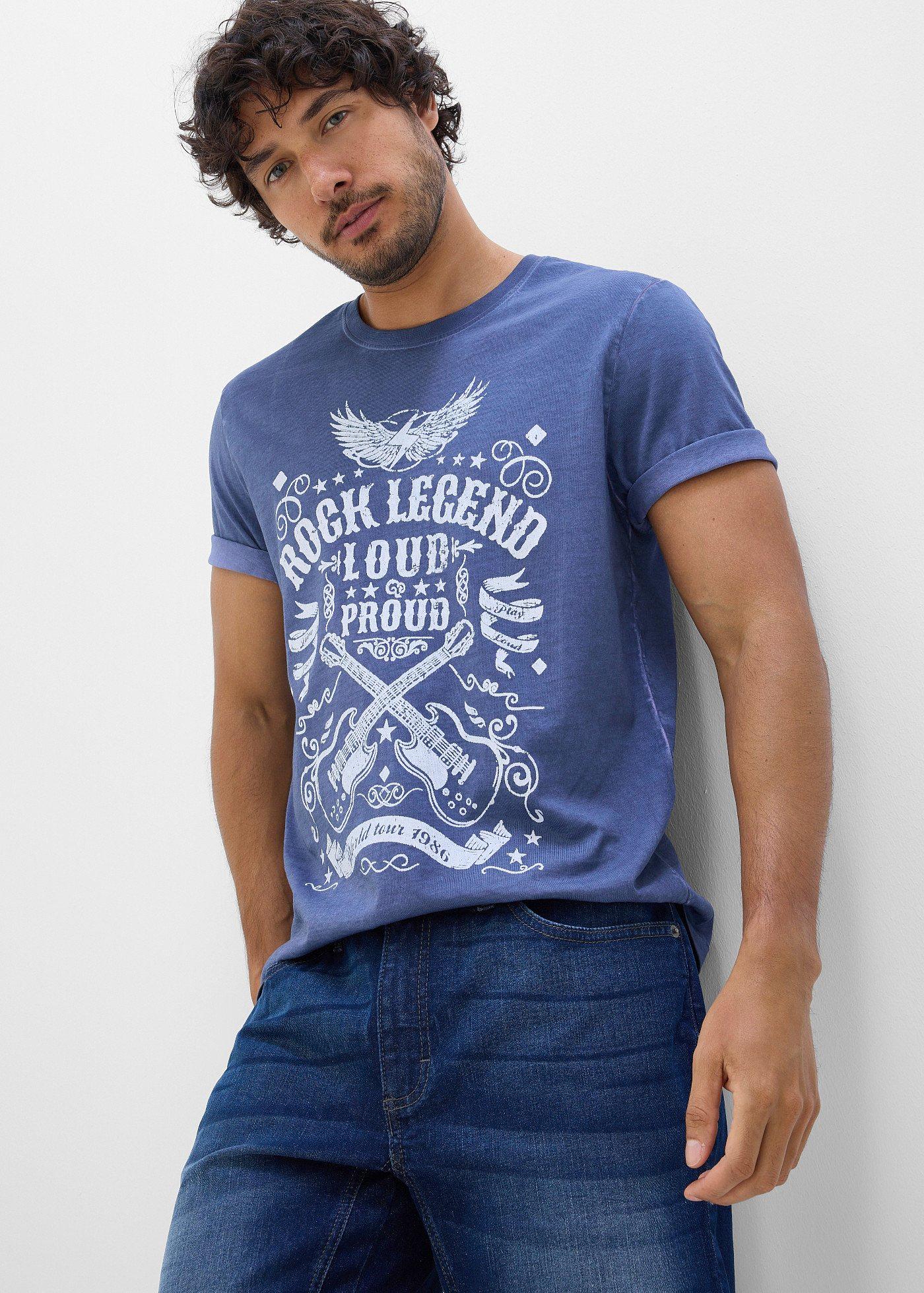 T-shirt z efektem sprania, z czystej bawełny organicznej - Bonprix