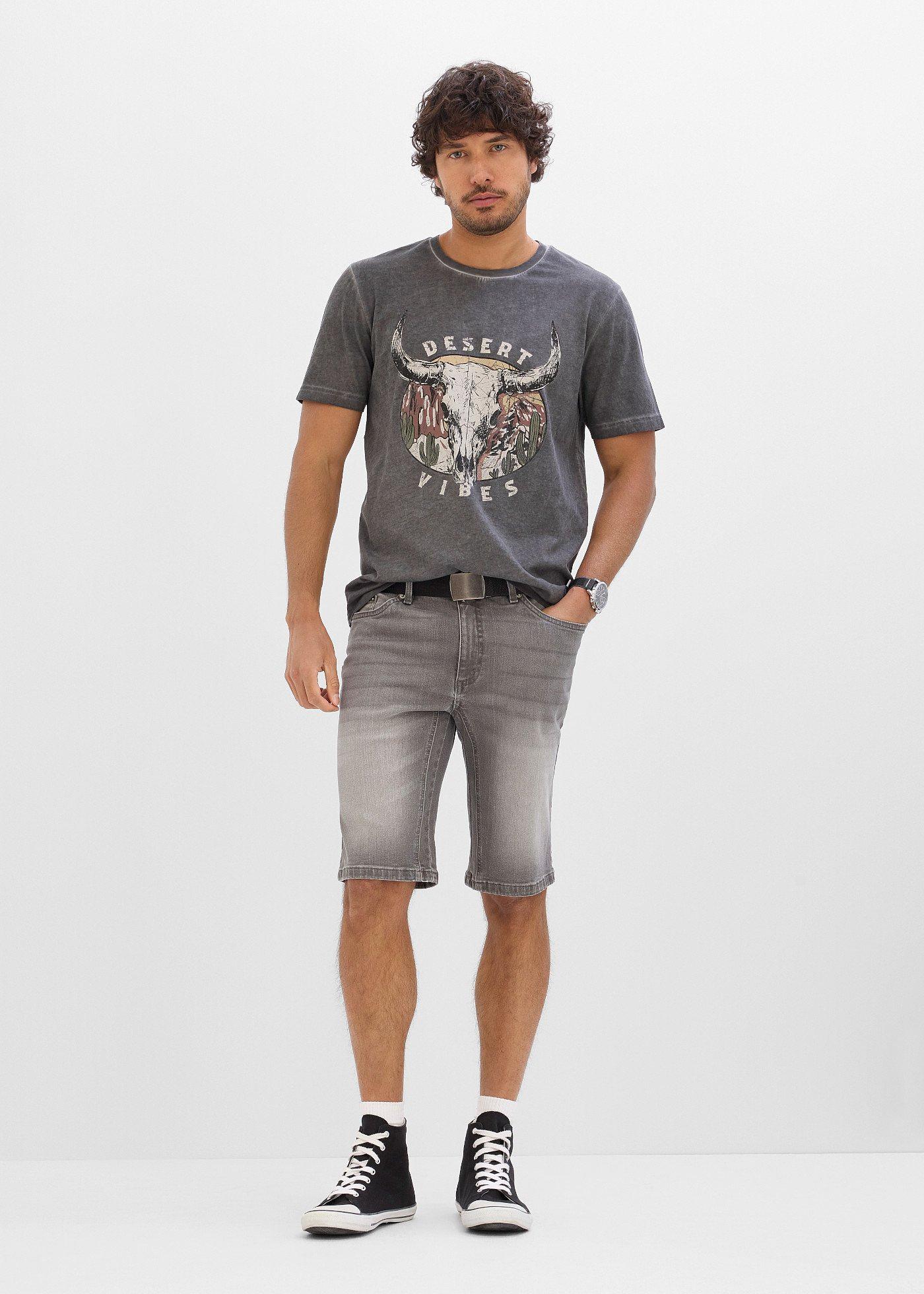 T-shirt z efektem sprania, z czystej bawełny organicznej - Bonprix