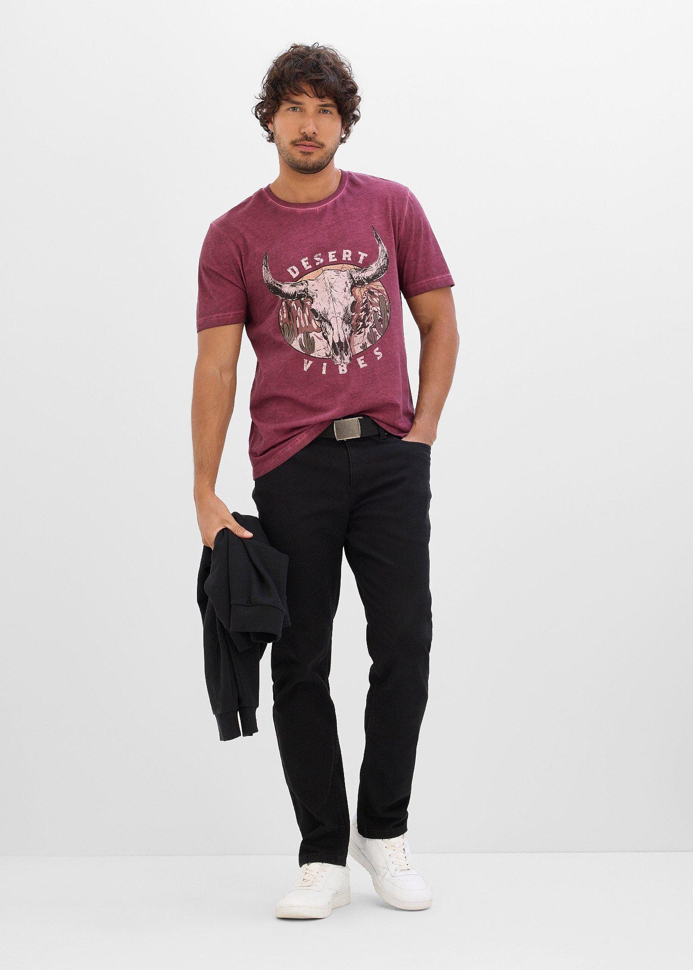 T-shirt z efektem sprania, z czystej bawełny organicznej - Bonprix