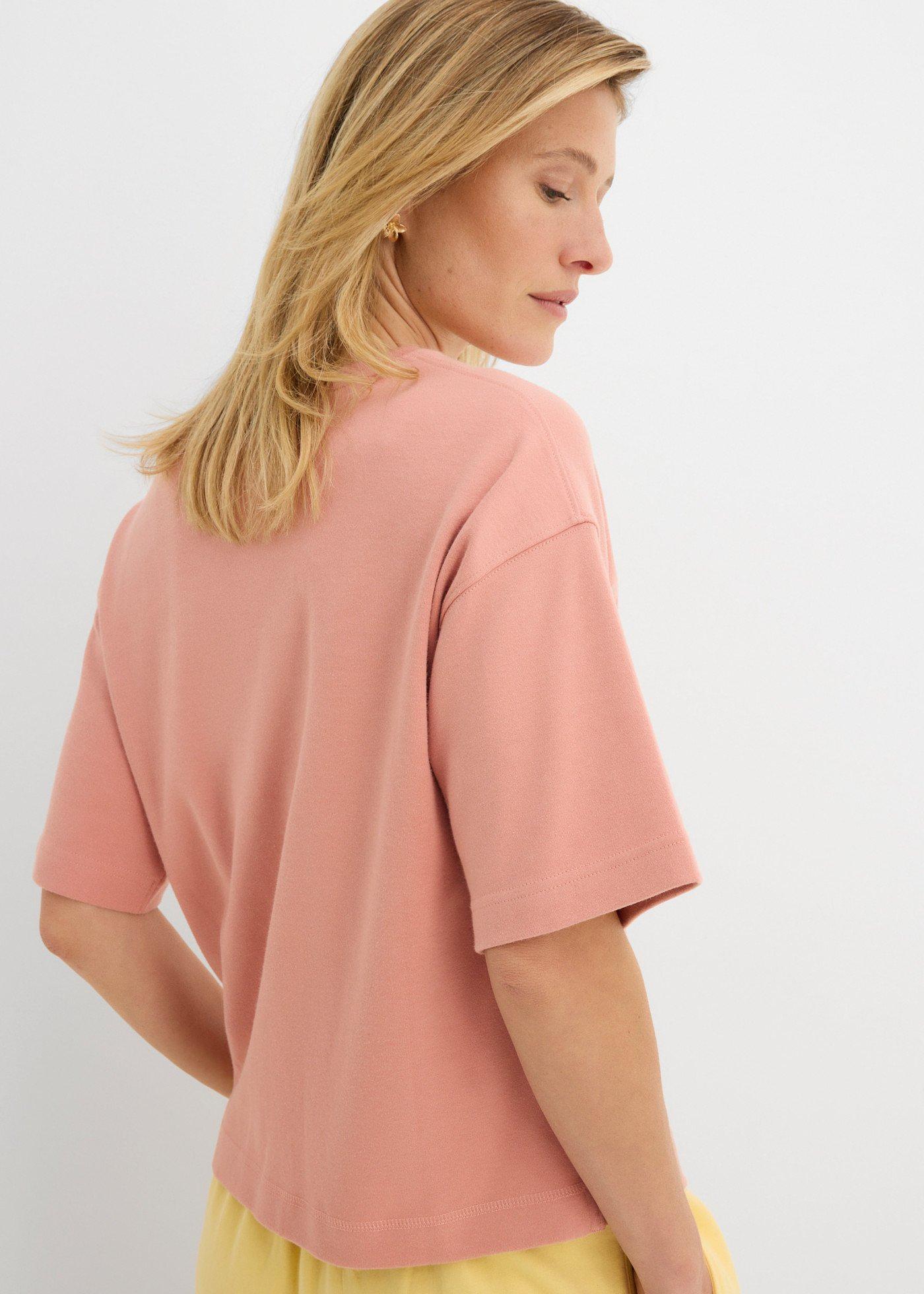 T-shirt o pudełkowym kroju z grubej bawełny organicznej - Bonprix
