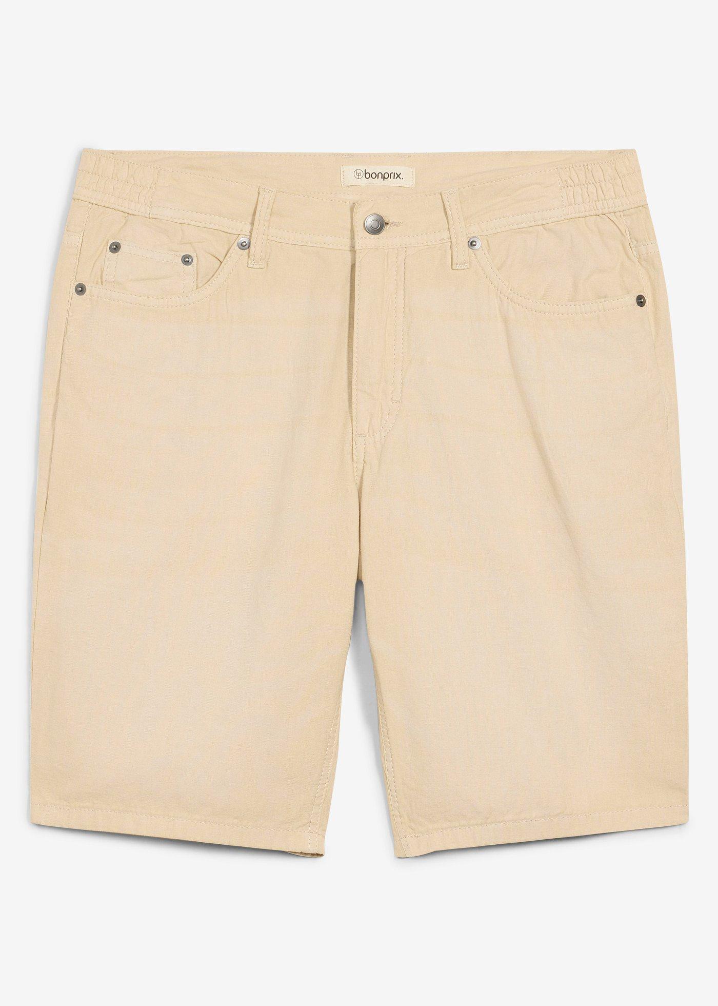 Bermuda regular à taille élastiquée en denim léger et coloré