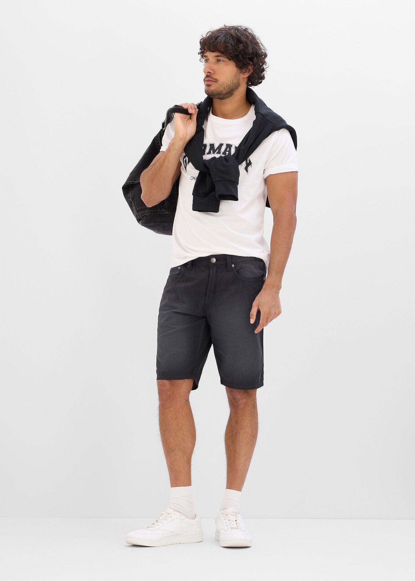 Lekkie bermudy z elastyczną wstawką w talii, z kolorowego denimu, regular fit (2 pary) - Bonprix
