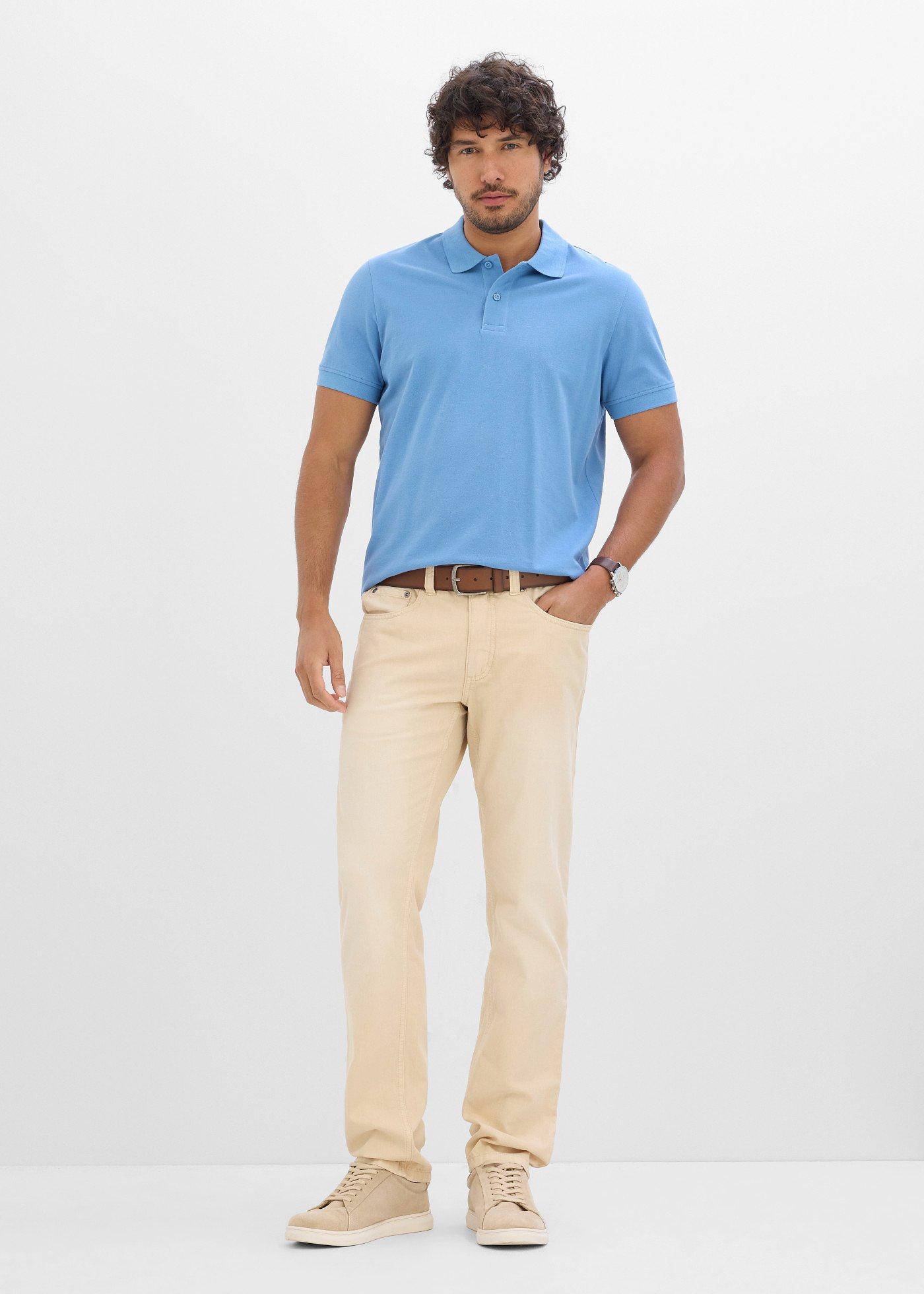 Lekkie jeansy regular fit z elastyczną wstawką w talii, z kolorowego denimu, straight - Bonprix