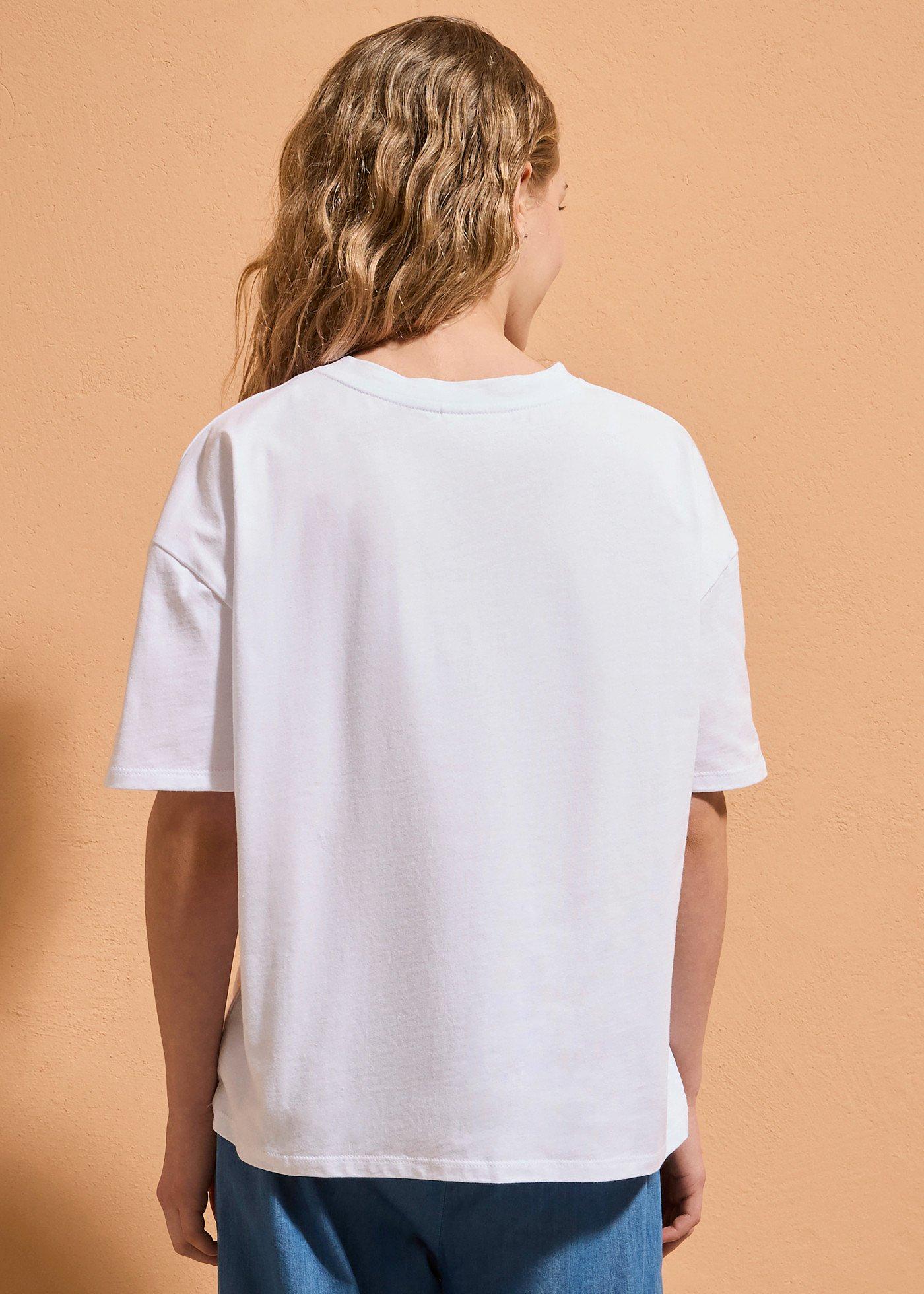T-shirt oversize z nadrukiem Myszki Miki, z czystej bawełny - Bonprix