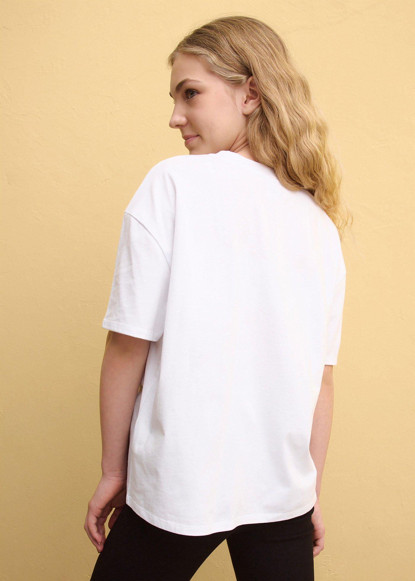 Bawełniany T-shirt oversize z nadrukiem Hello Kitty - Bonprix