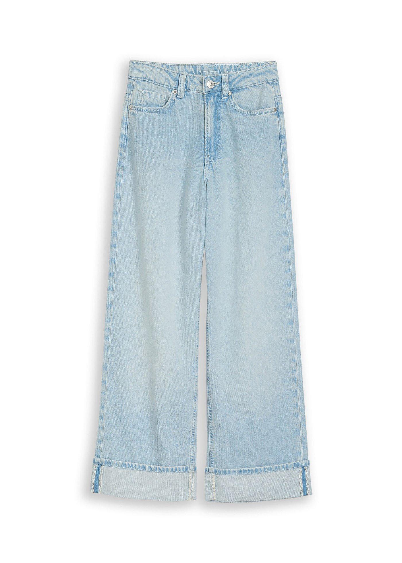 Jeansy marki Tom Tailor wide leg, średni stan - Bonprix