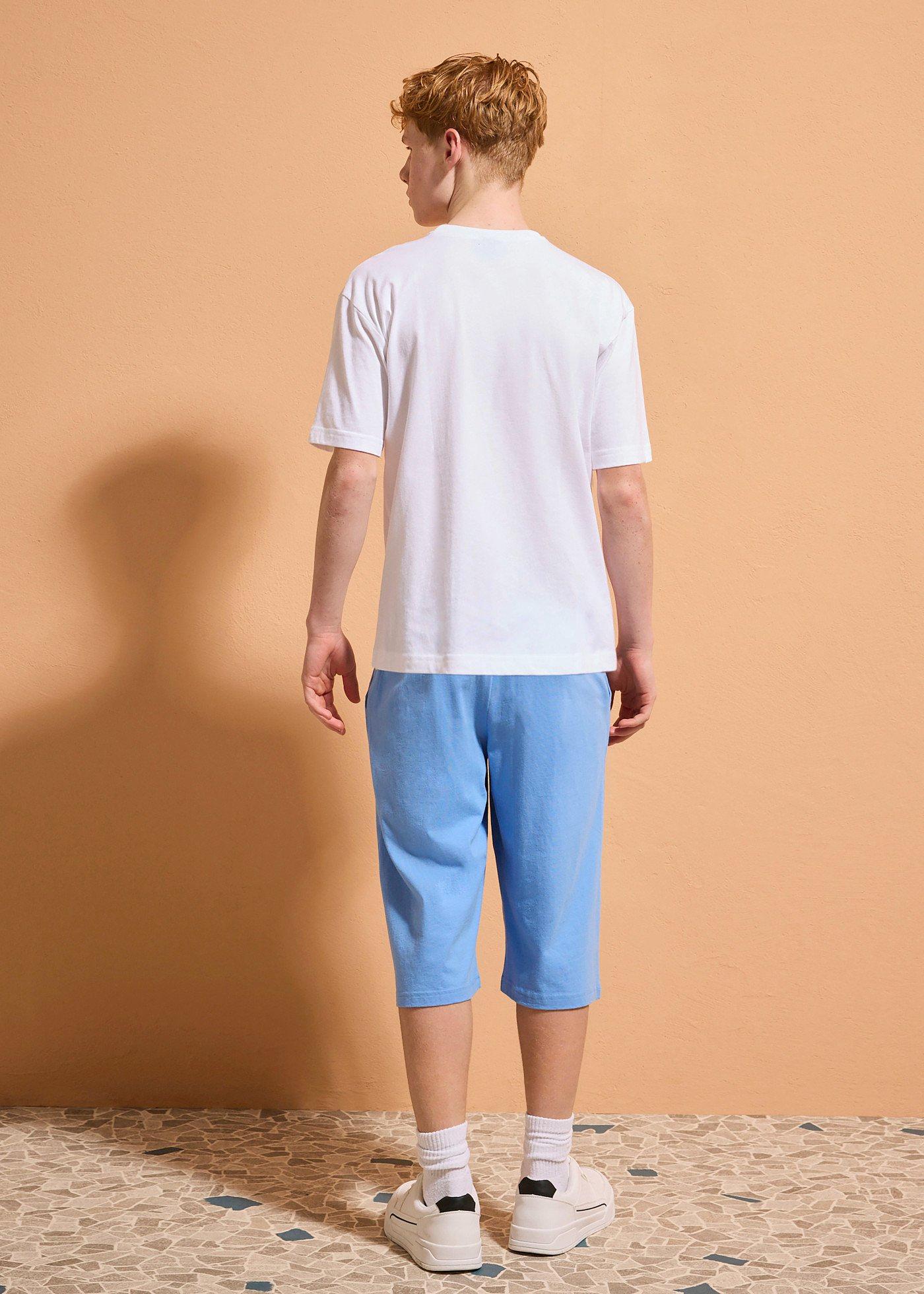 T-shirt i długie bermudy uszyte z czystej bawełny organicznej, loose fit (2 części) - Bonprix