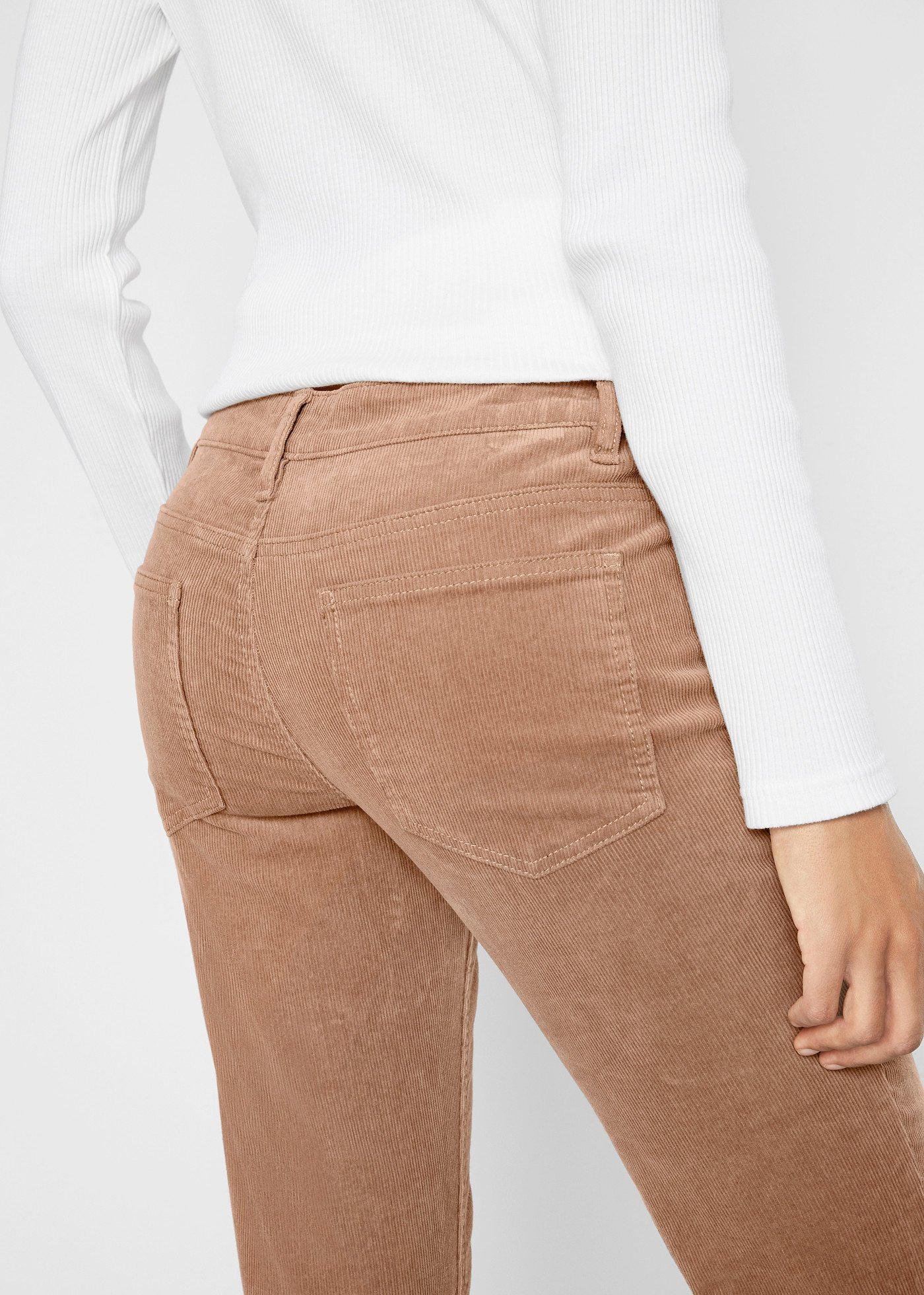 Spodnie sztruksowe ze stretchem o kroju bootcut - Bonprix