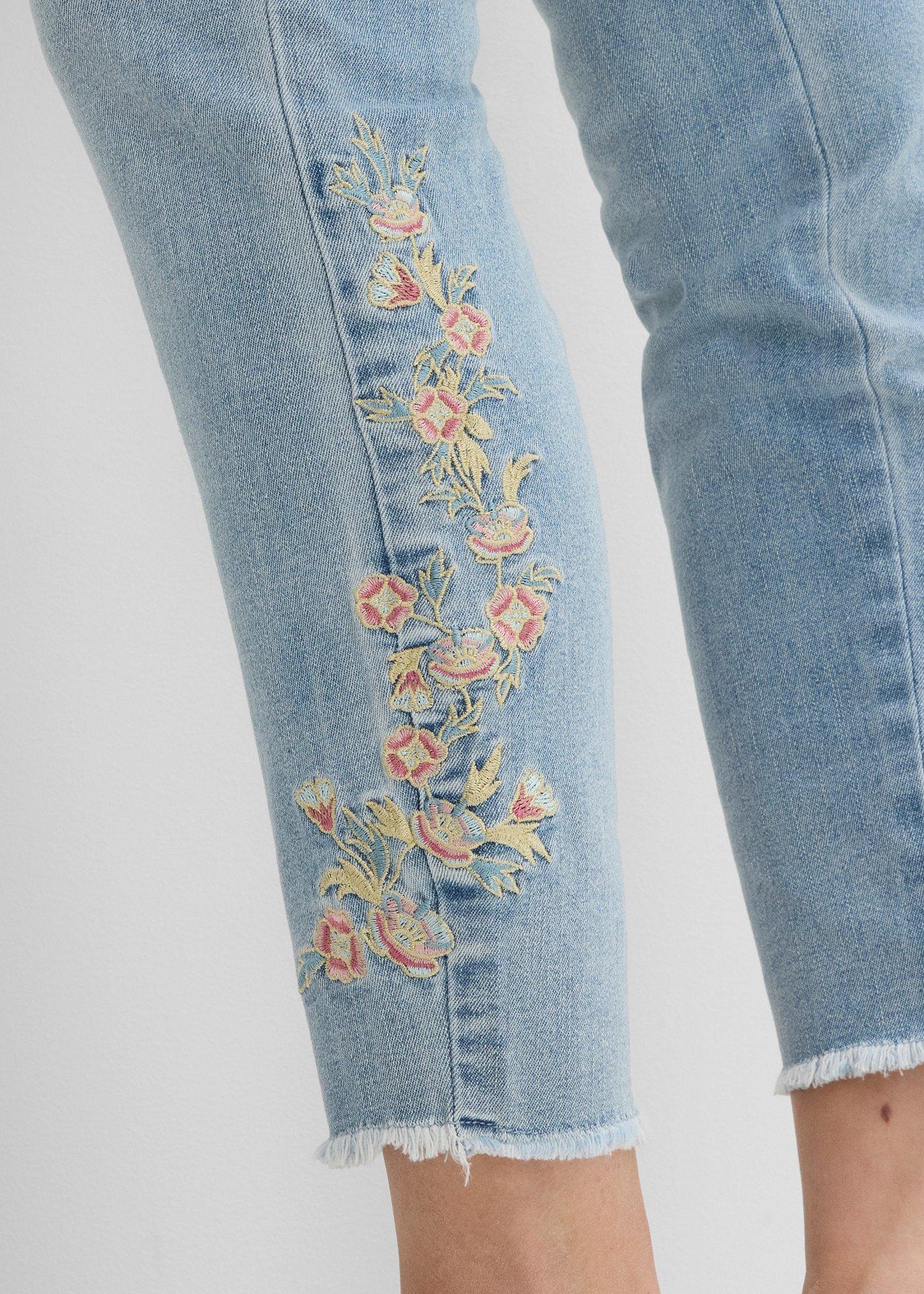 Jeansy skinny, średni stan, cropped - Bonprix