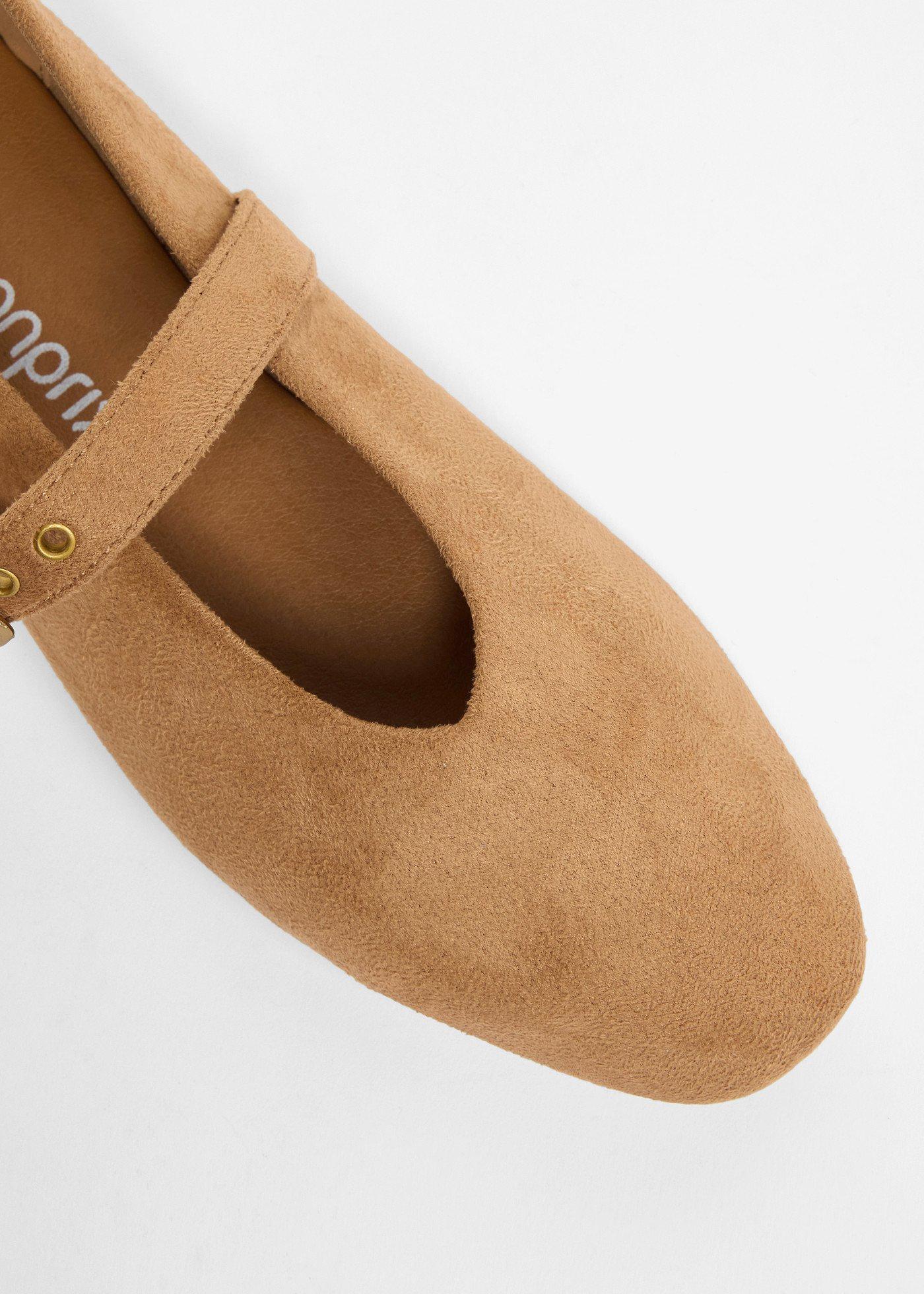 Baleriny Mary Janes z oczkami - Bonprix
