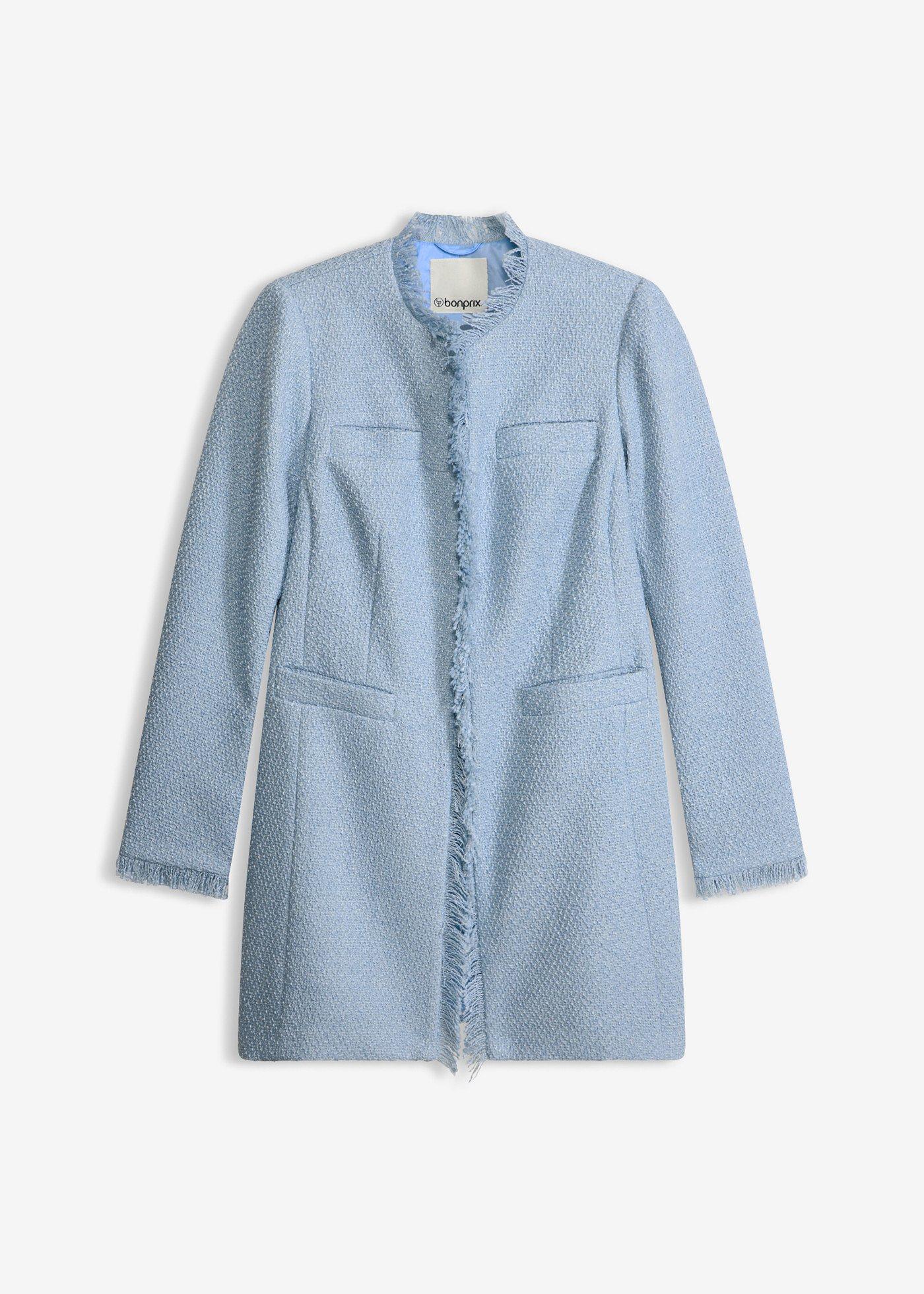 Blazer long en maille bouclée