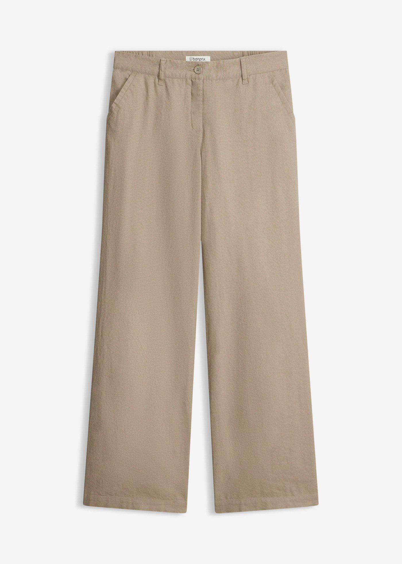 Pantaloni din material cu in și bumbac