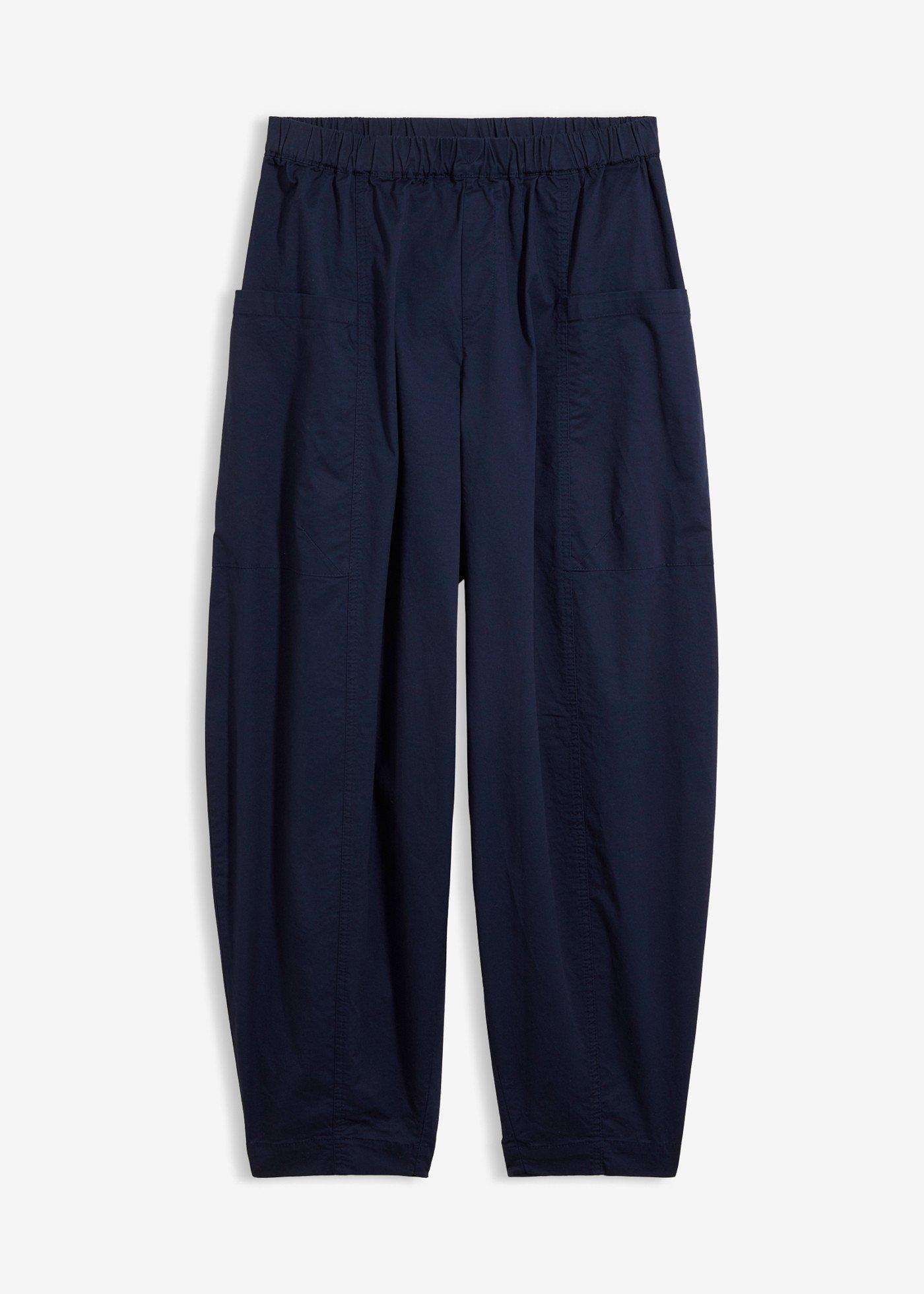 Pantaloni cu croi balon din amestec elastic cu bumbac