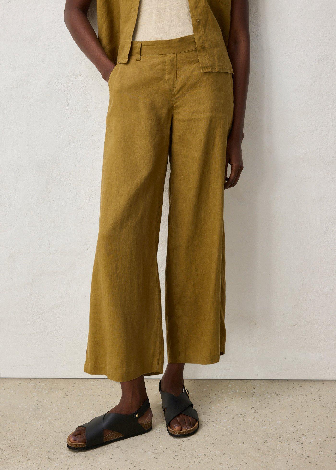 Spodnie culotte z czystego lnu - Bonprix
