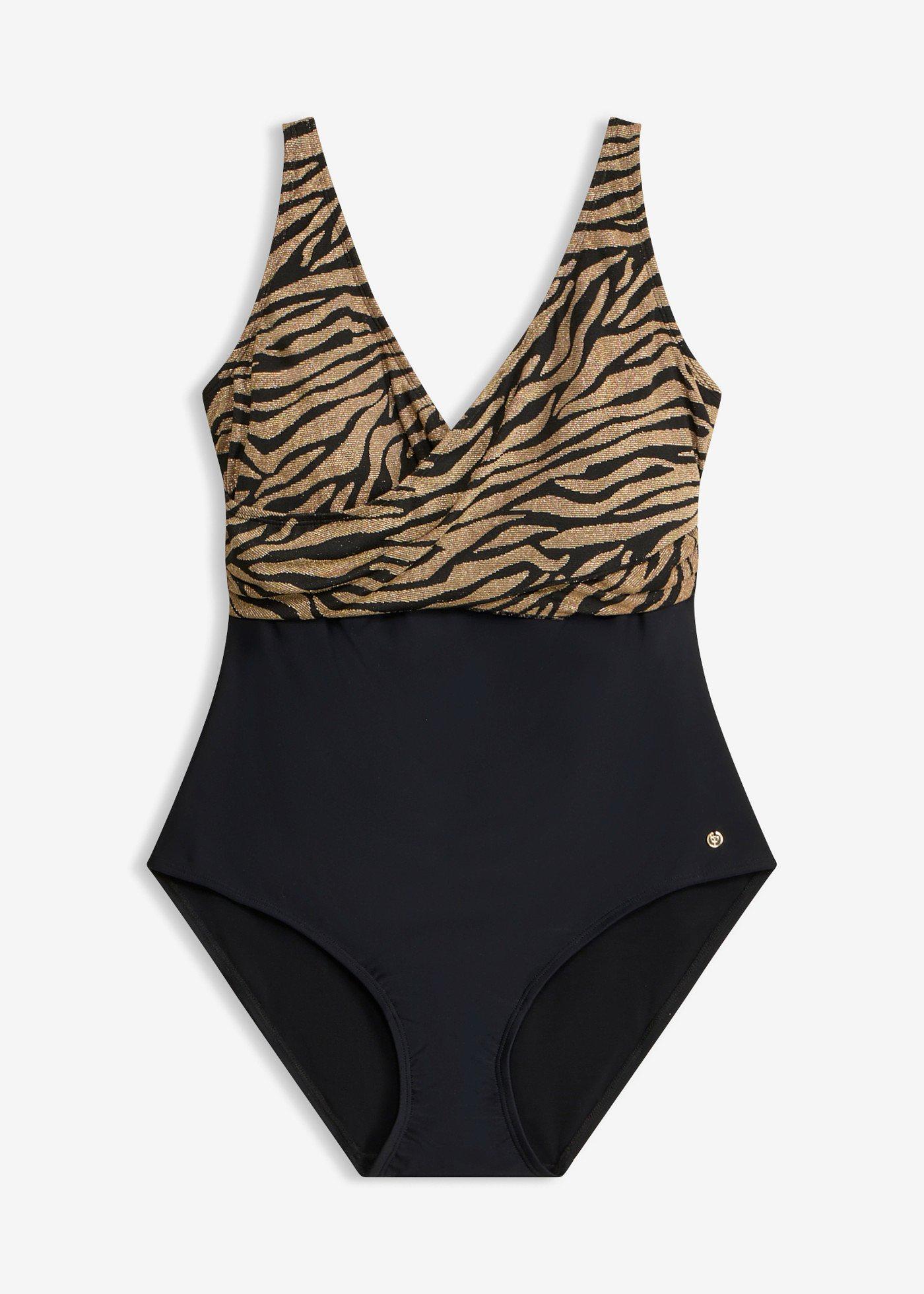 Maillot 1 pièce sculptant style croisé, maintien modéré