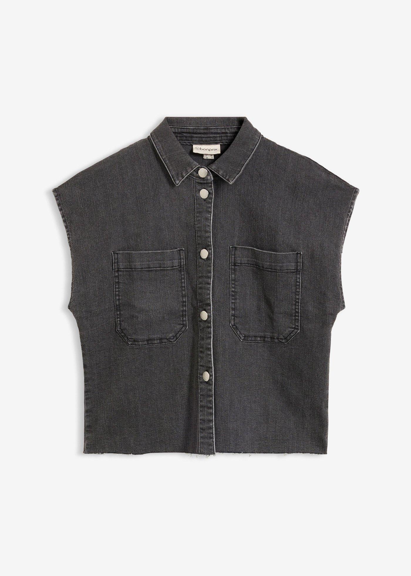 Chemisier en jean court et boxy