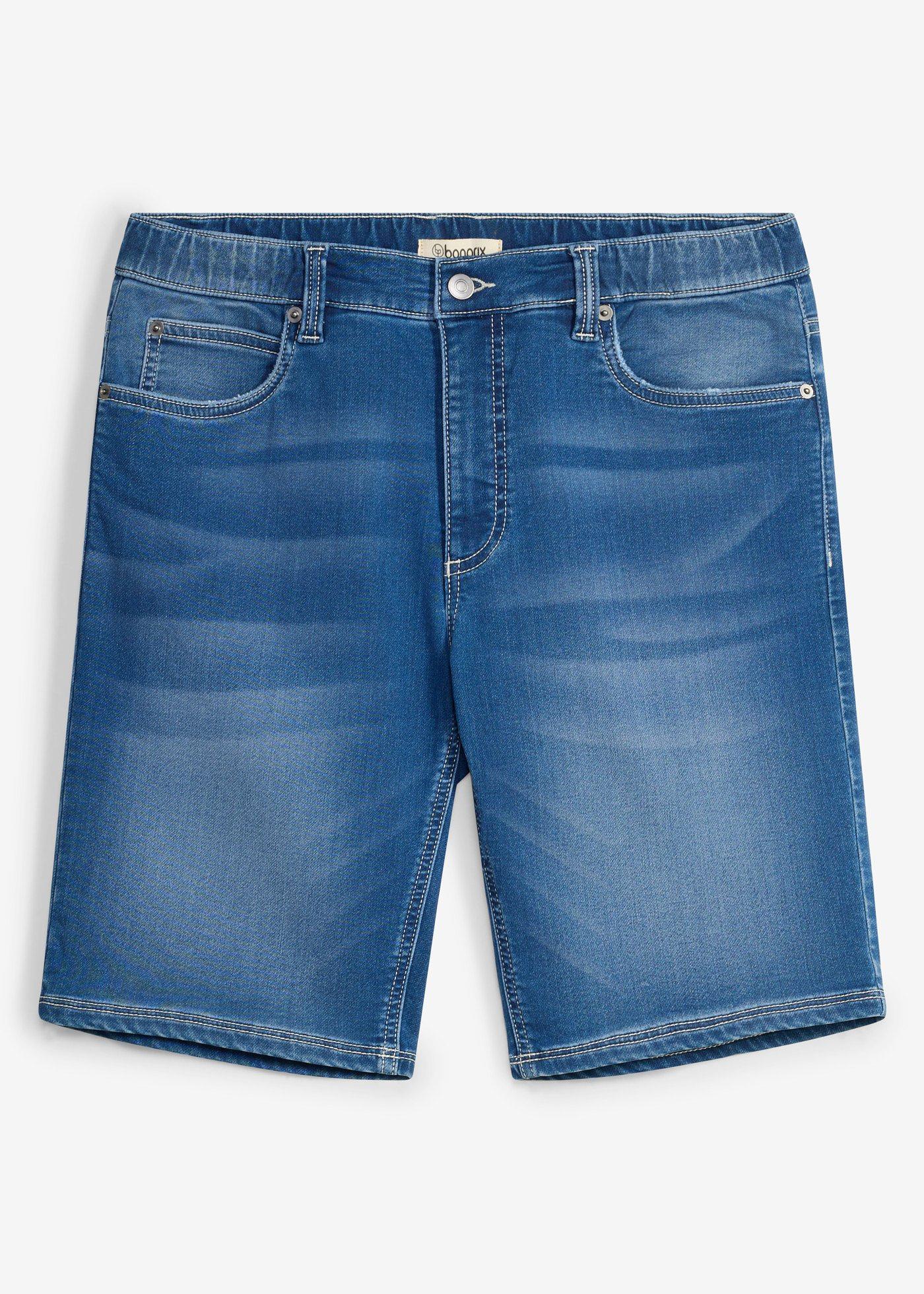 Bermuda regular en jean sweat à taille élastiquée