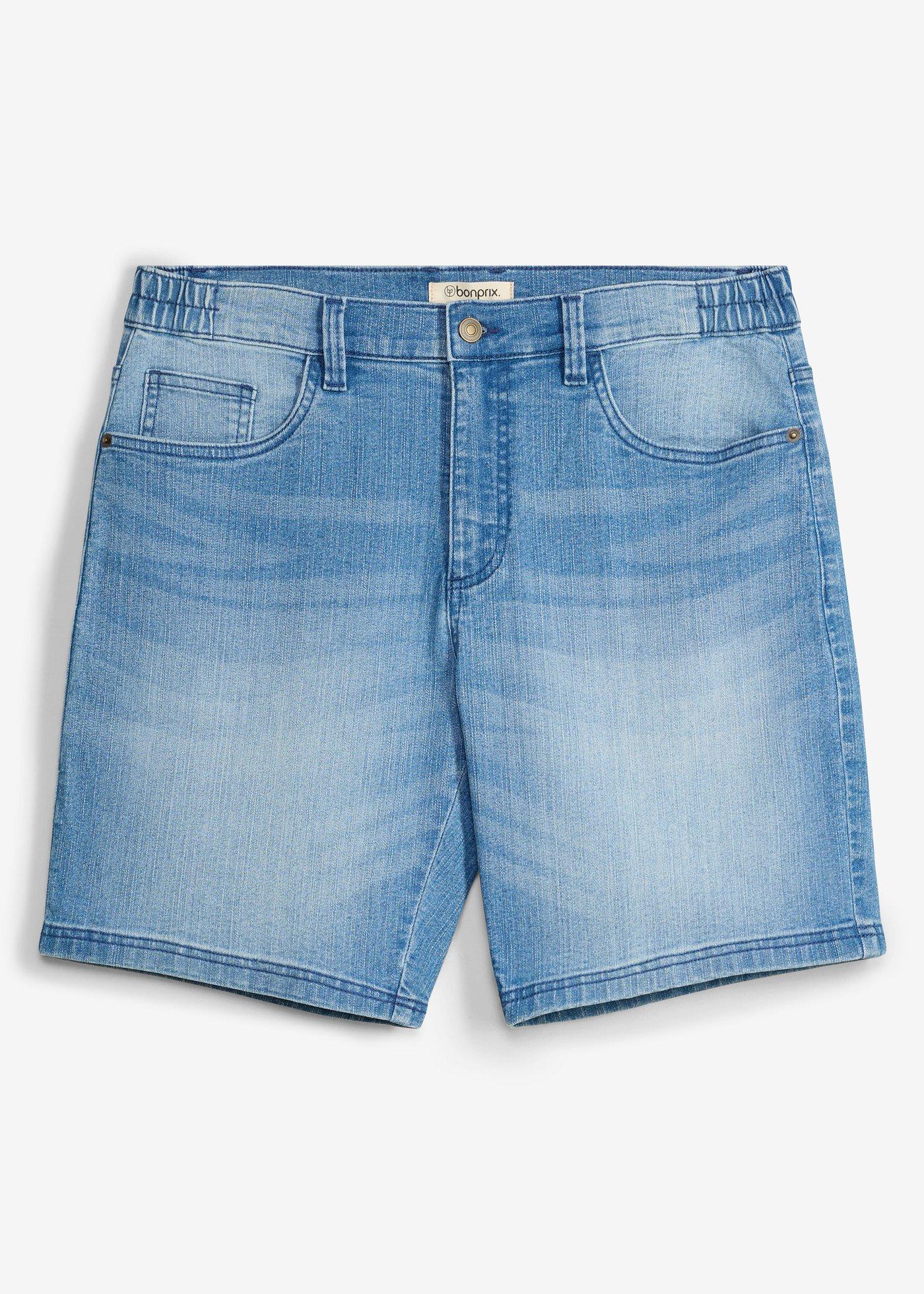 Short loose en jean léger à taille élastiquée