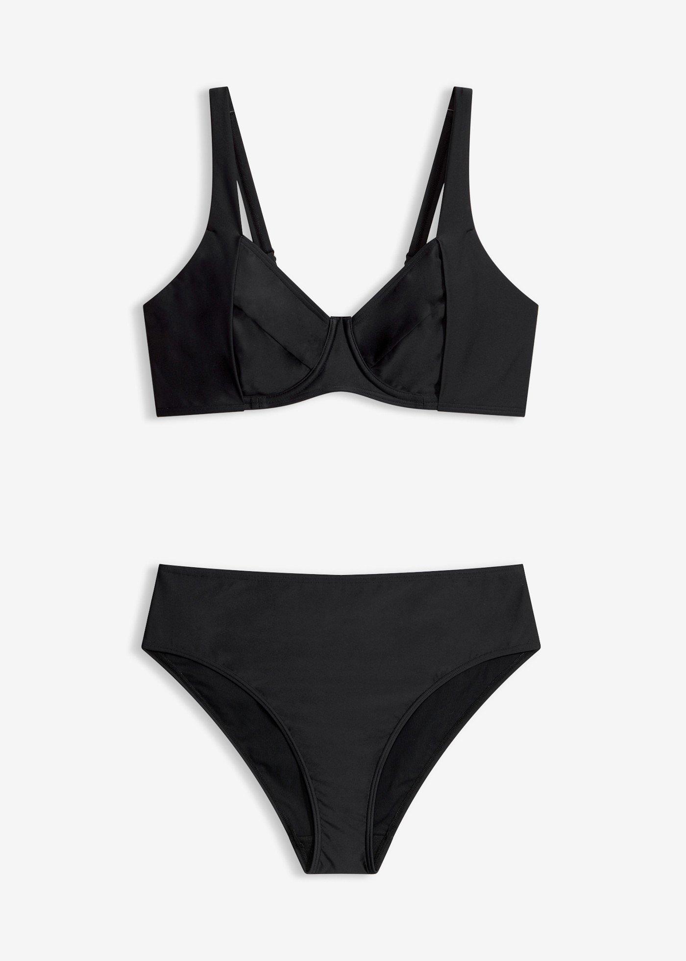 Bikini minimiseur avec bas sculptant taille haute, maintien léger (ens. 2 pces)