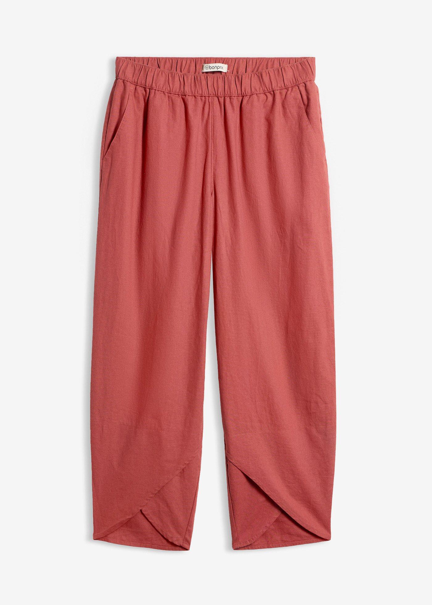 Pantaloni in 3/4 din material subțire cu in
