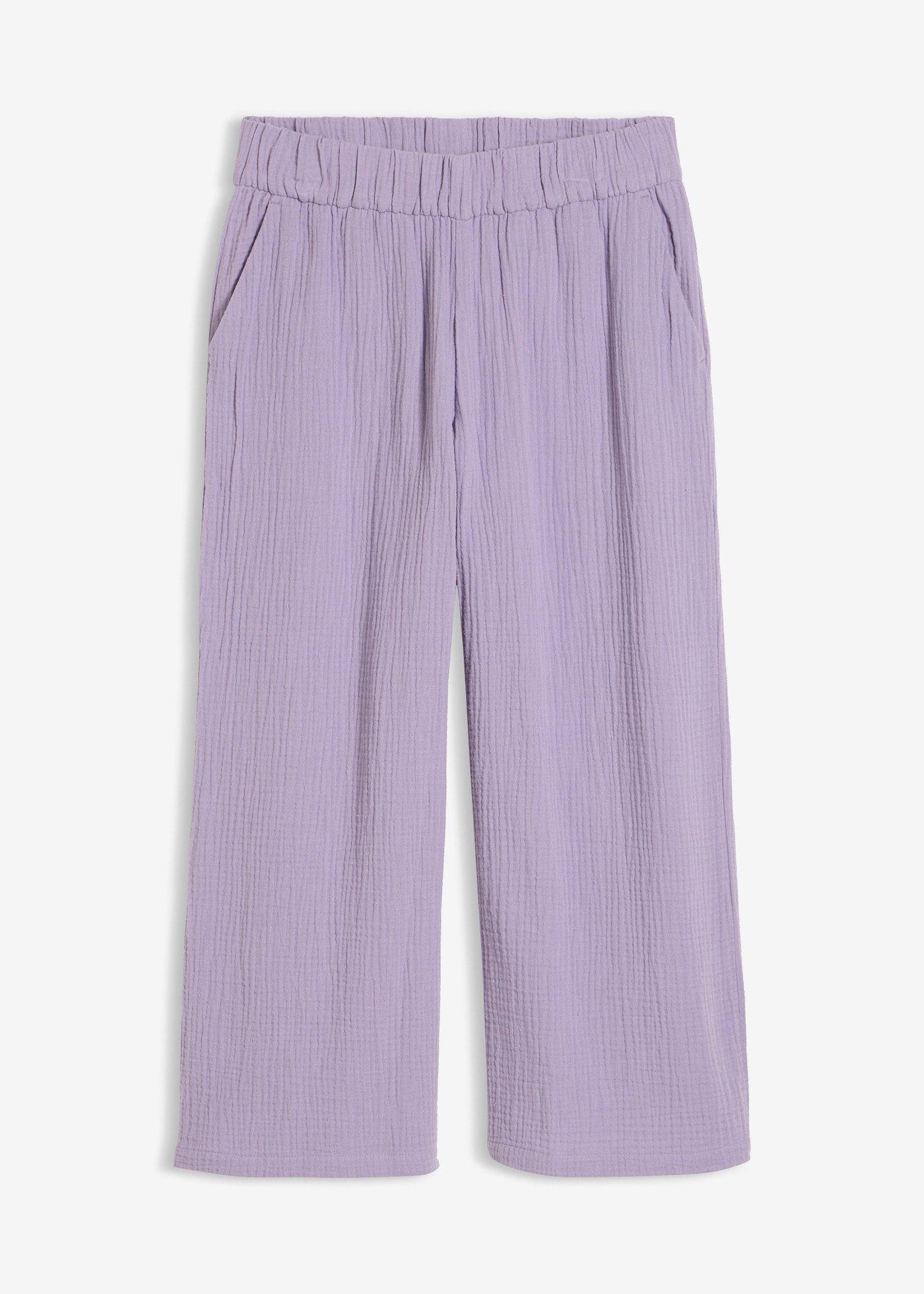 Pantaloni Marlene din muselină din bumbac 100%