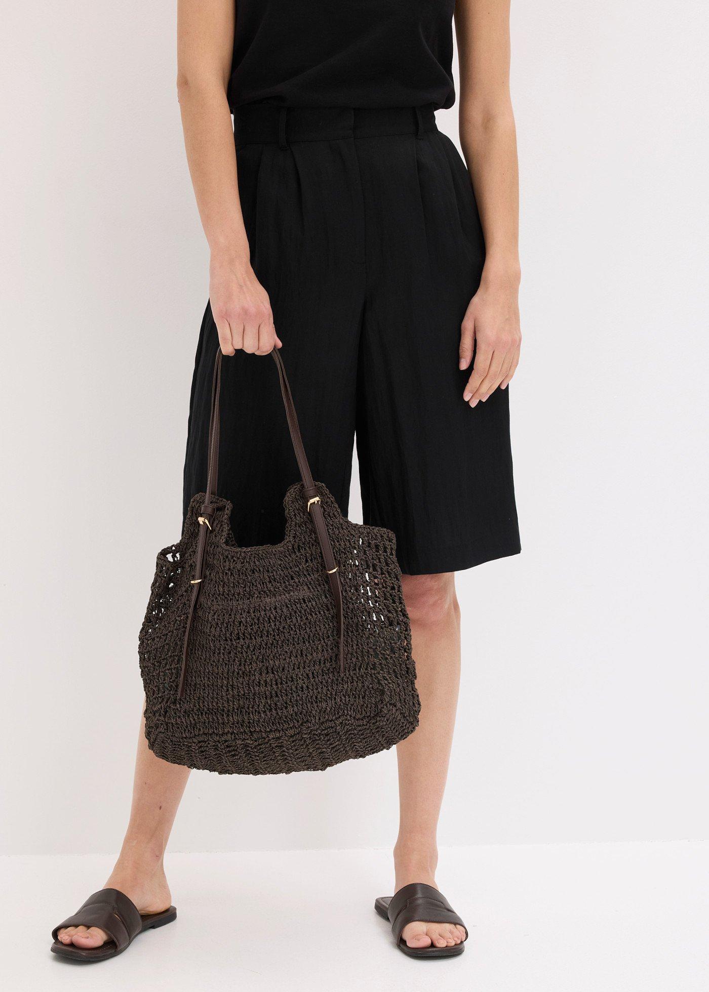 Torba shopper z ozdobnymi sprzączkami - Bonprix