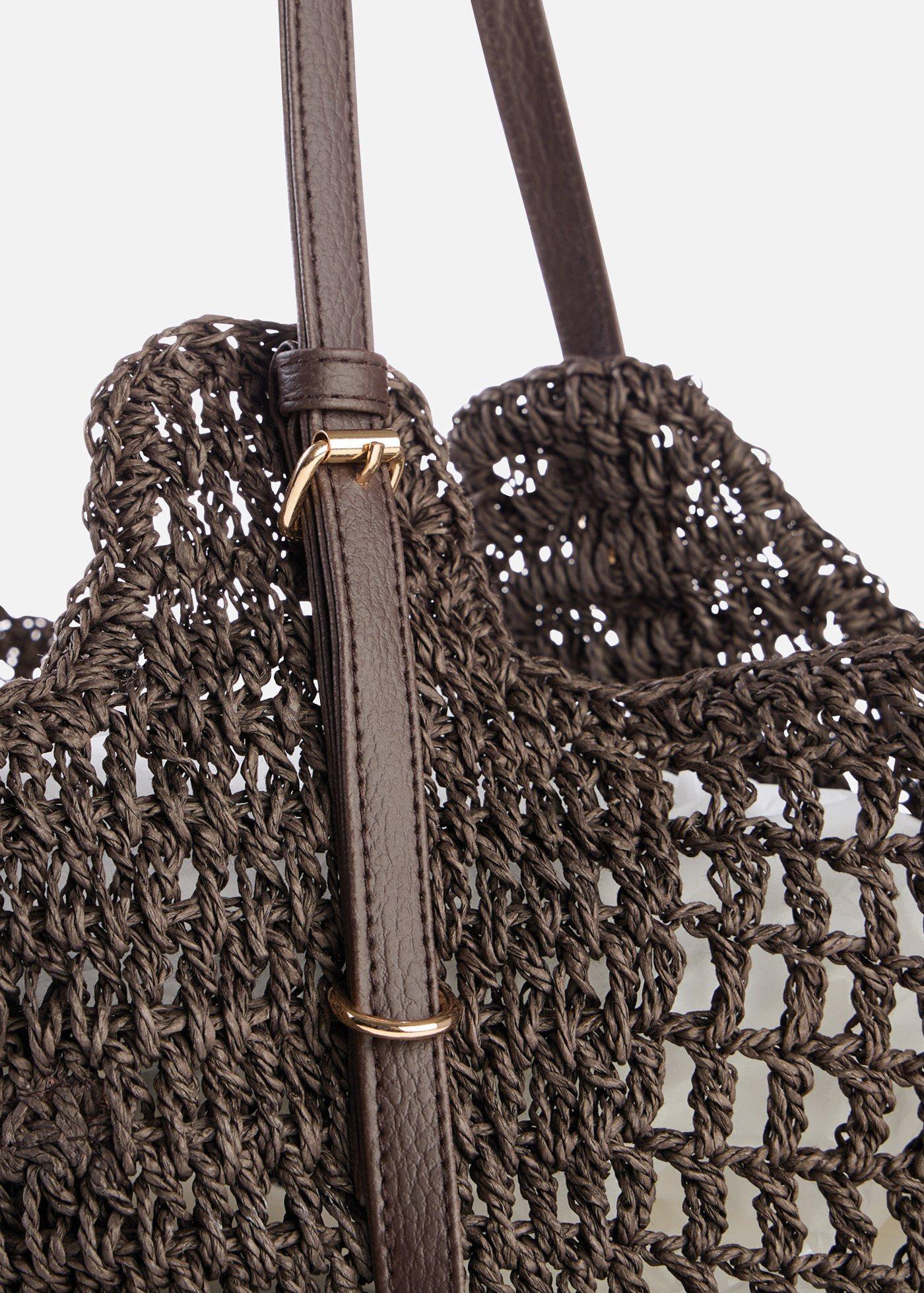 Torba shopper z ozdobnymi sprzączkami - Bonprix
