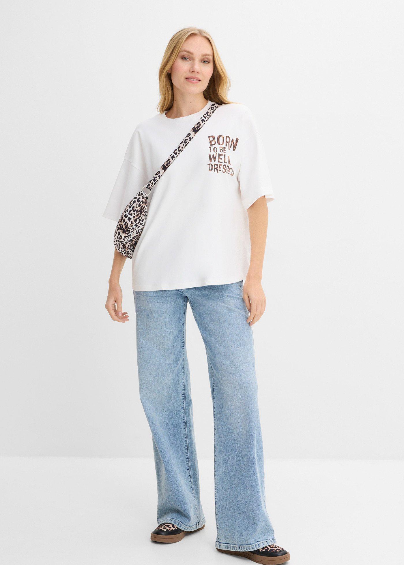 T-shirt  oversize z czystej bawełny organicznej - Bonprix